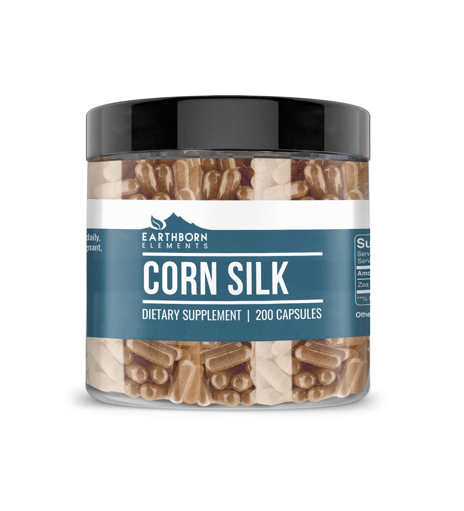 Earthborn Elements Corn Silk Extract 200 Capsules - Pure & Undiluted - 200 Count (Pack of 1) - Buy Online on GoSupps.com