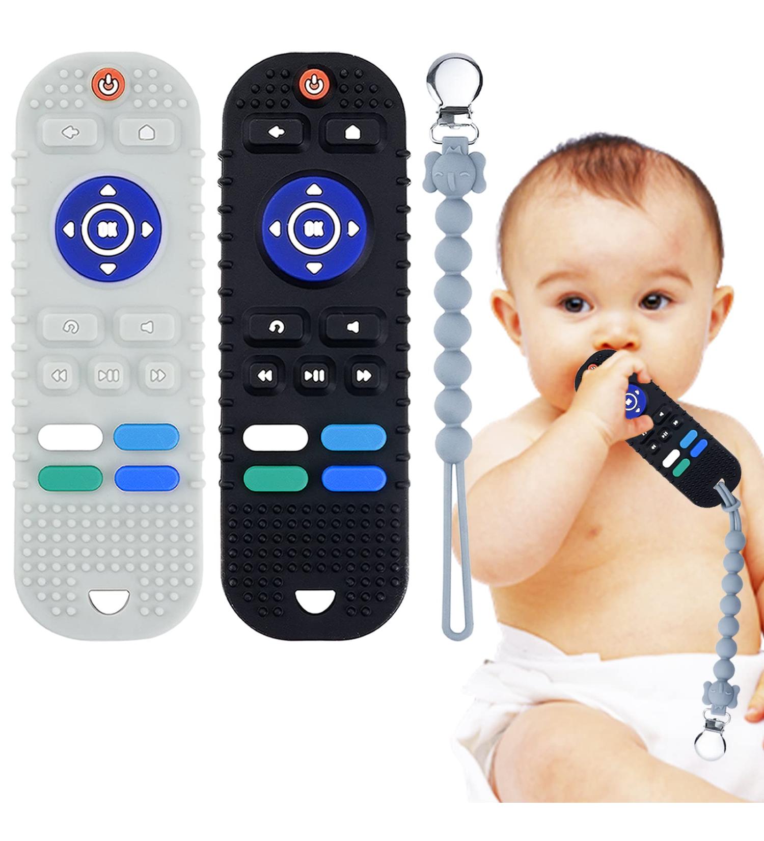 Zorra 2 Pack Silicone Baby Teething Toys - BPA-Free Bite Rings with Safety Cord (Black & Gray) for 3-24 Months - Buy Online on GoSupps.com