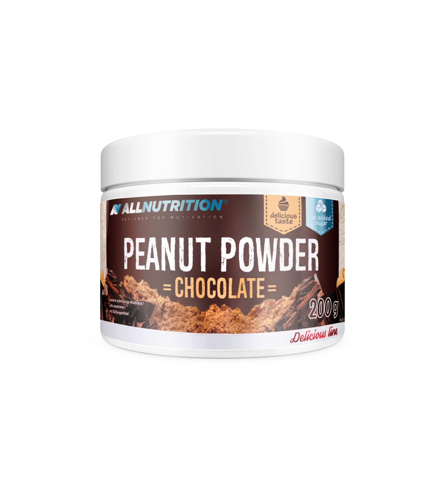 ALLNUTRITION Sugar Free Peanut Powder - Low Fat Peanut Butter - No Sugar Peanut Cream with 50% Protein - Low Calorie Sweets - No Palm Oil - Vegan and Keto Friendly - 200g Chocolate - Buy Online on GoSupps.com
