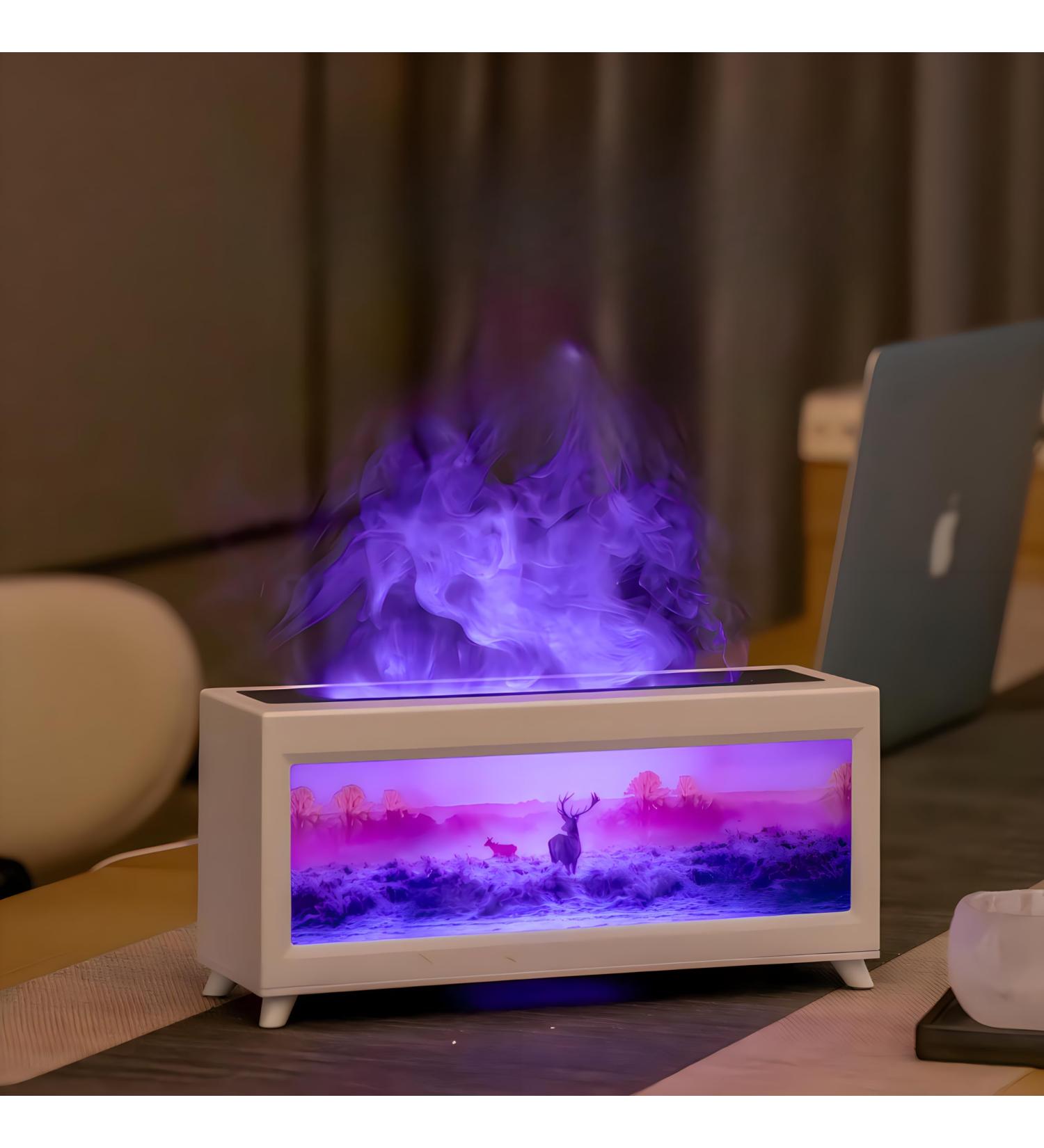 Buy Essential Oil Flame Diffusers & Humidifiers - Aromatherapy Diffuser with 7 Color Modes Timer & Auto Shutdown - 150ml White Aroma Diffuser for International Shipping - Buy Online on GoSupps.com