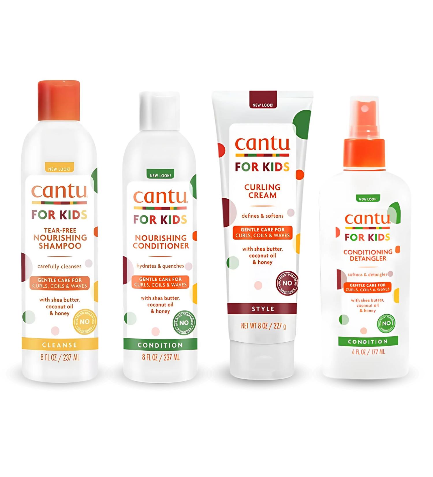 Cantu Lot de 4 soins capillaires doux - enfant/cheveux boucl s - shampoing/apr s-shampoing/d m lant/gel coiffant - Buy Online on GoSupps.com