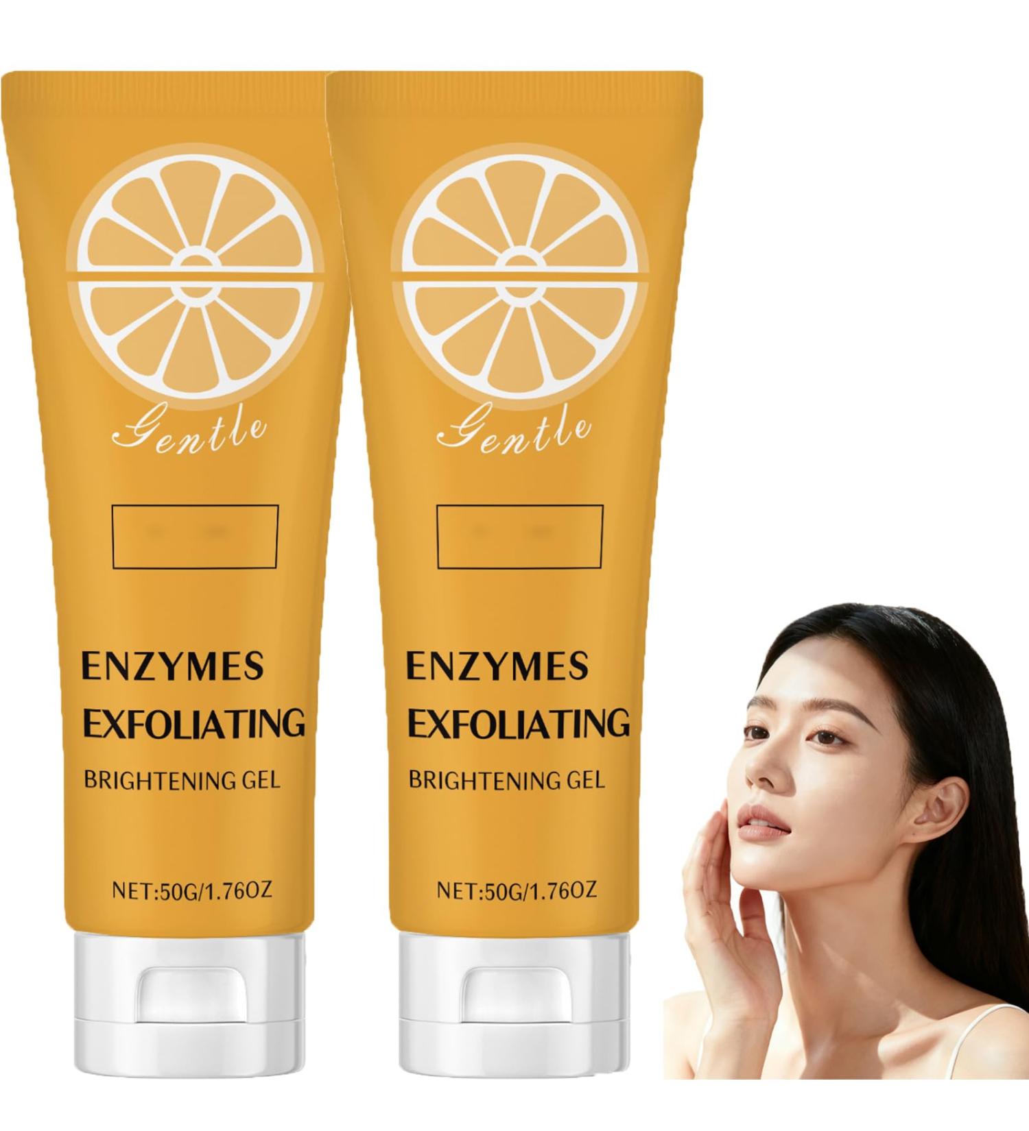 Lot de 2 gels exfoliants l'enzyme orange pour le visage exfoliant pour le corps exfoliant pour le visage convient pour hommes et femmes - Buy Online on GoSupps.com