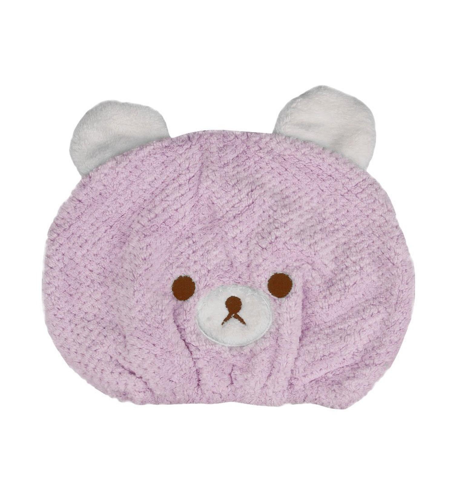 Ipenny children hair turban turban hair dryer towel with rubber band quick -drying towel head Cap carton headscarf wrap quick -drying absorbent hair absorbent cloth light violet