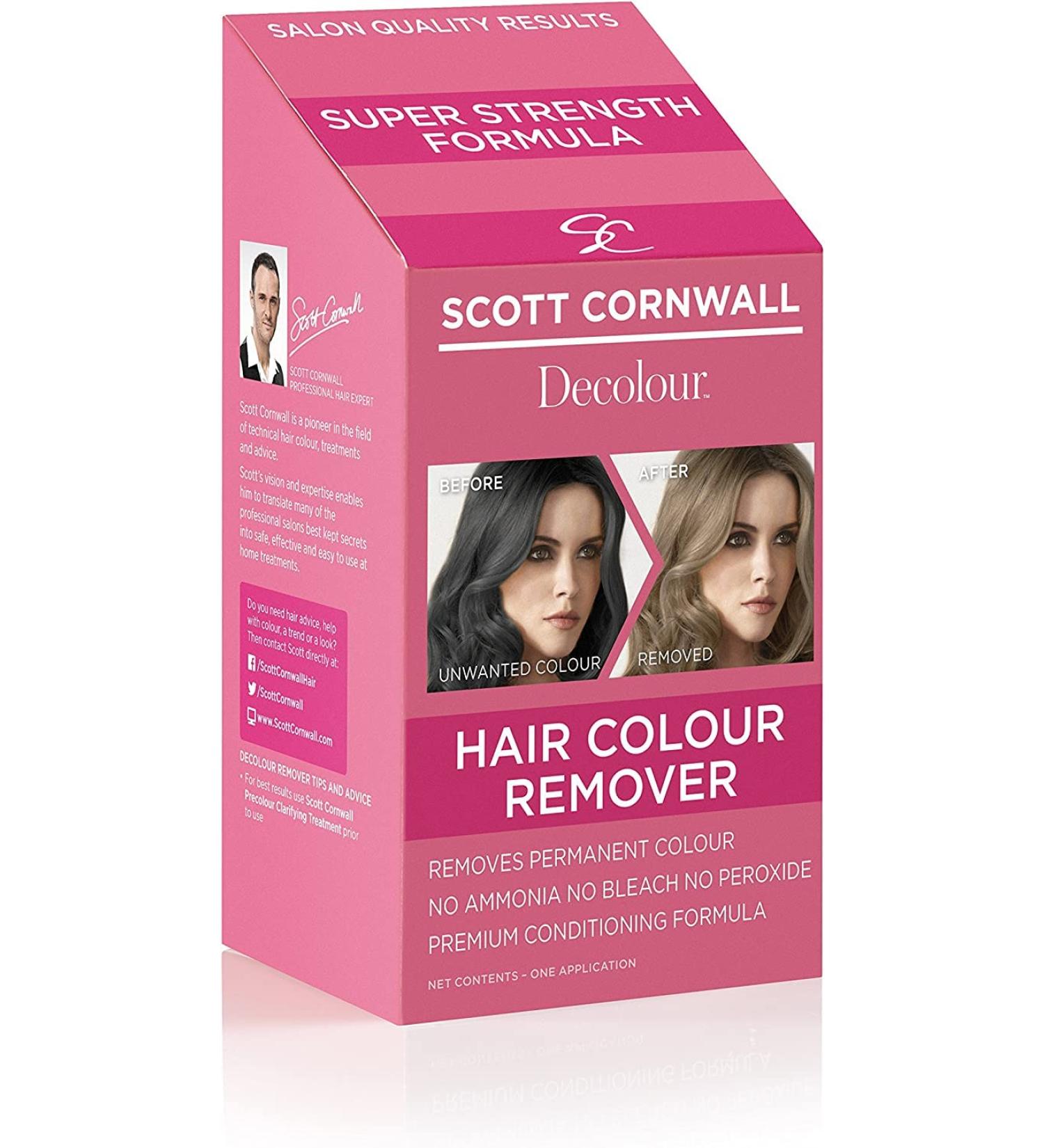 Scott Cornwall Decolor Remover - Permanent Hair Color, Bleach, Peroxide & Ammonia Free Formula - Cruelty Free Vegan Friendly - At-Home Salon Style Hair Dye Removal - Buy Online on GoSupps.com