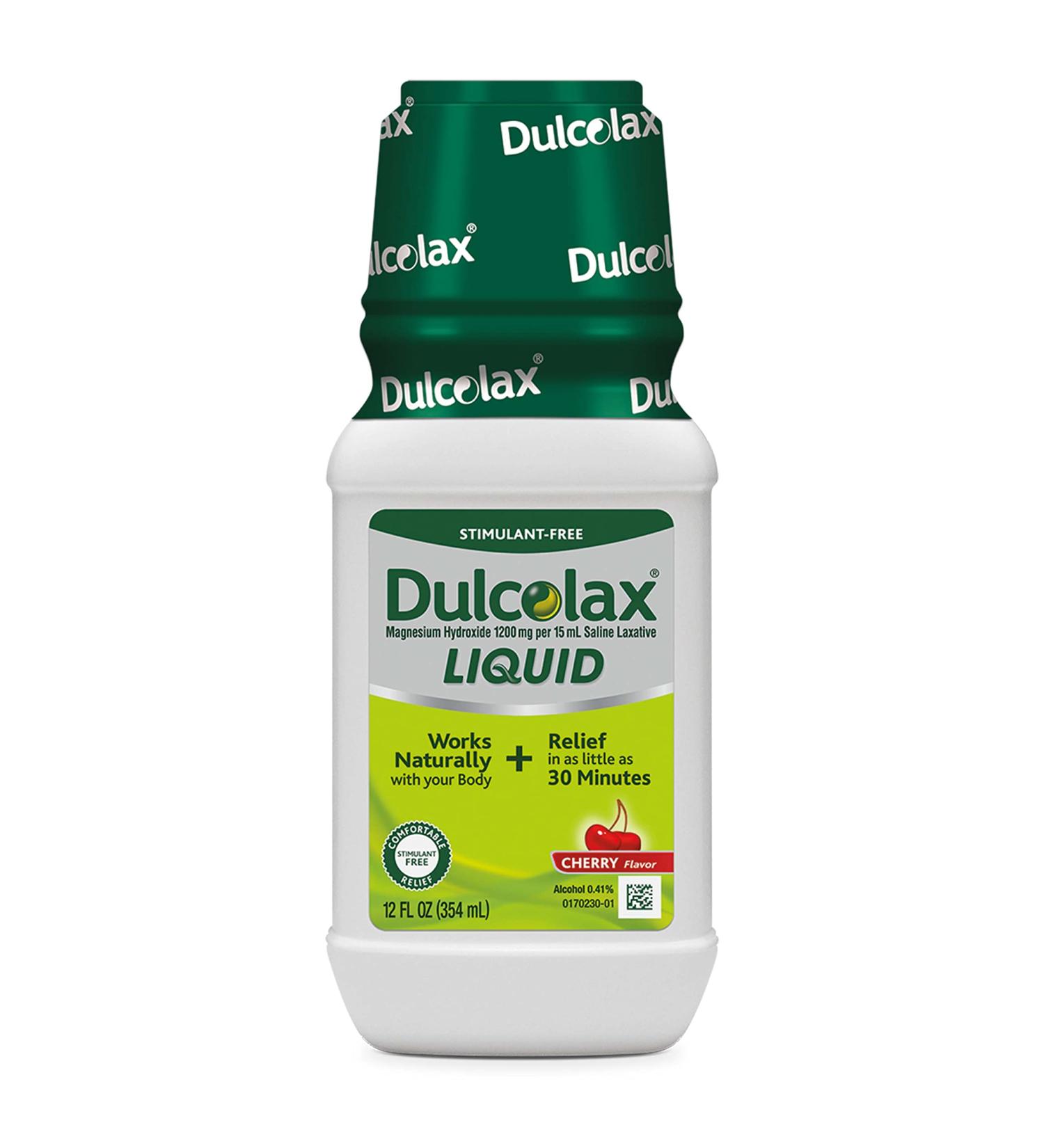 Dulcolax Stool Softener Laxative Gel Capsules (100ct) and Stimulant Free Liquid Laxative Cherry Flavor (12 oz) - Buy Online on GoSupps.com