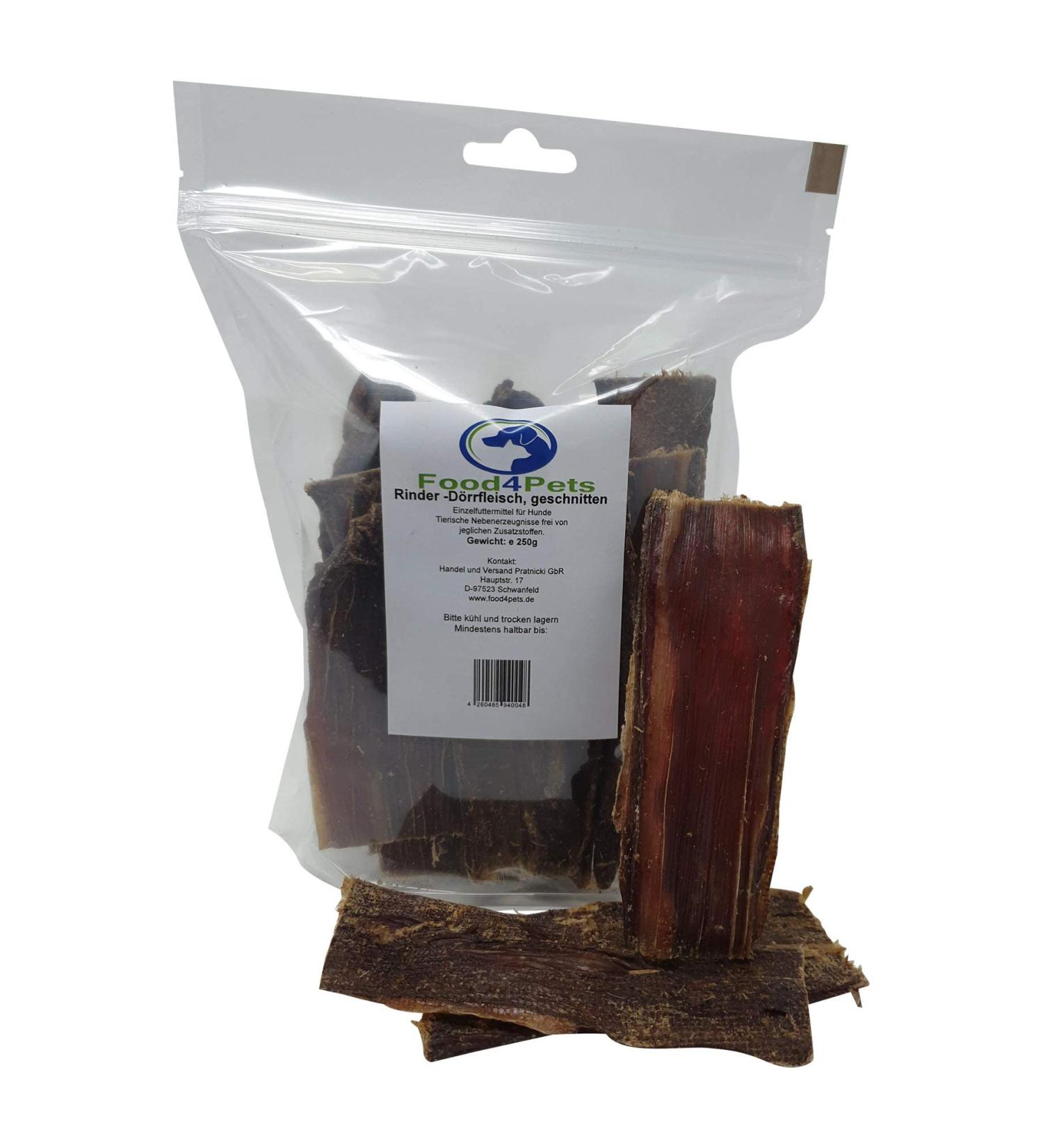 Buy Food4Pets Beef Dried Dog Treats 250g | Premium Dog Chews in Resealable Bag | Pack of 2 - International Shipping - Buy Online on GoSupps.com