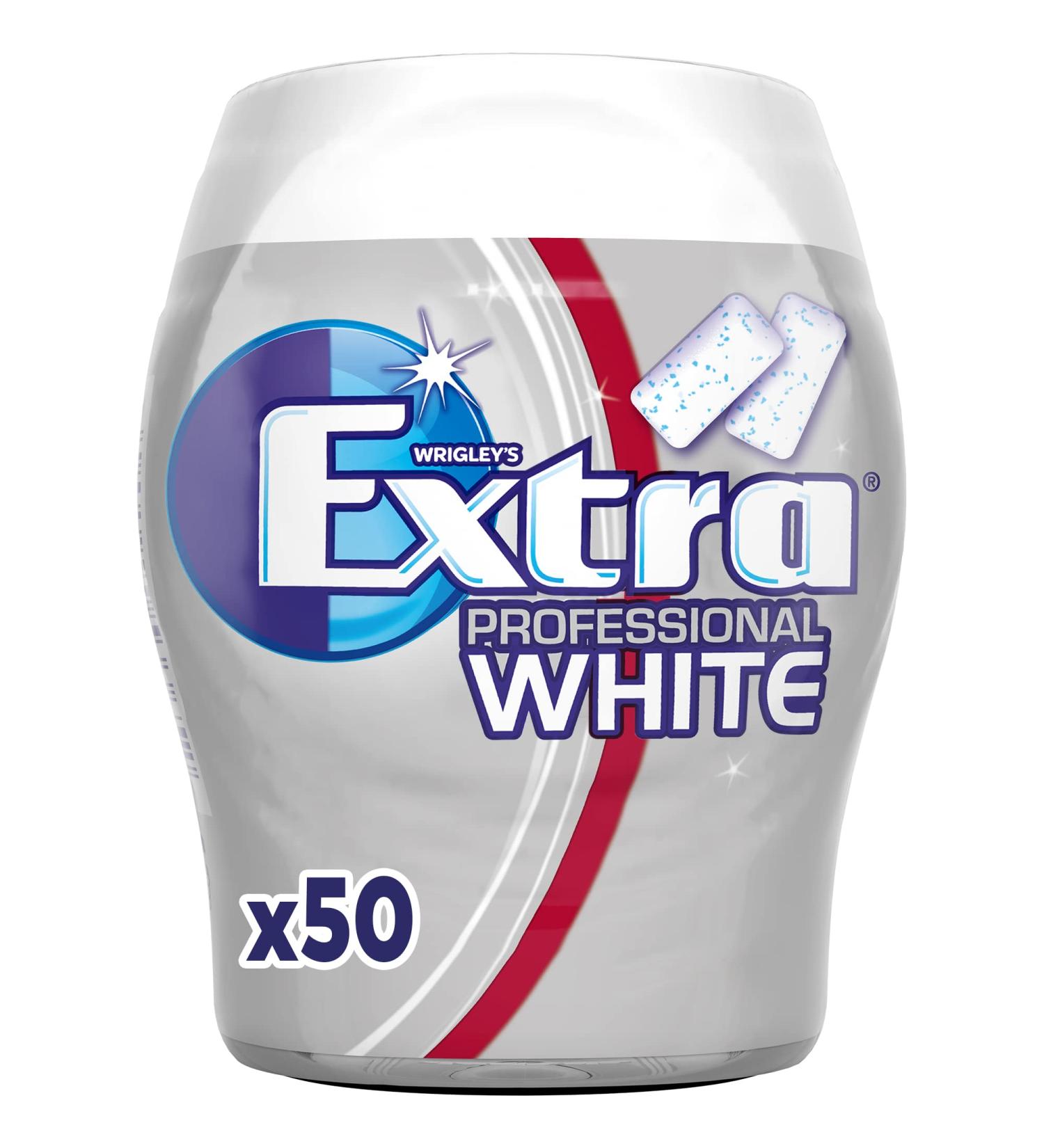 Buy Extra Professional White Chewing Gum | Sugar-Free Fresh Breath | 50 Dragees in 1 White Bottle | International Shipping Available - Buy Online on GoSupps.com