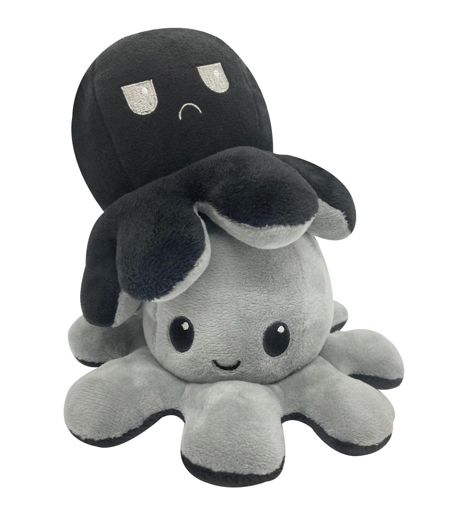 FASTEXX Octopus Reversible Plushie - Double-Sided Flip Mood Octopus - Sweet Gift for Kids and Family - Gray - Buy Online on GoSupps.com