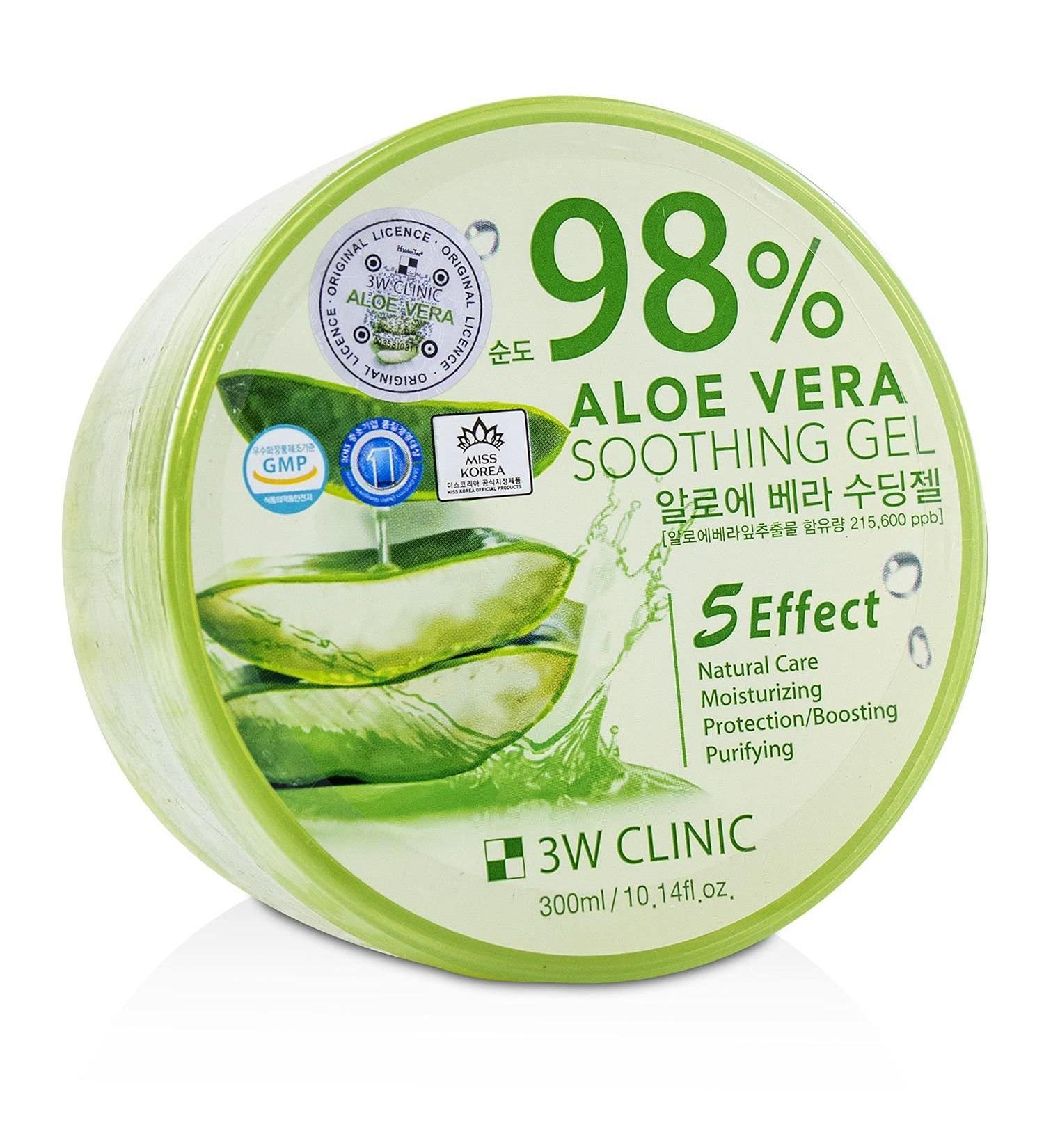 3W Clinic 98% Aloe Vera Soothing Gel 300ml K-Beauty
