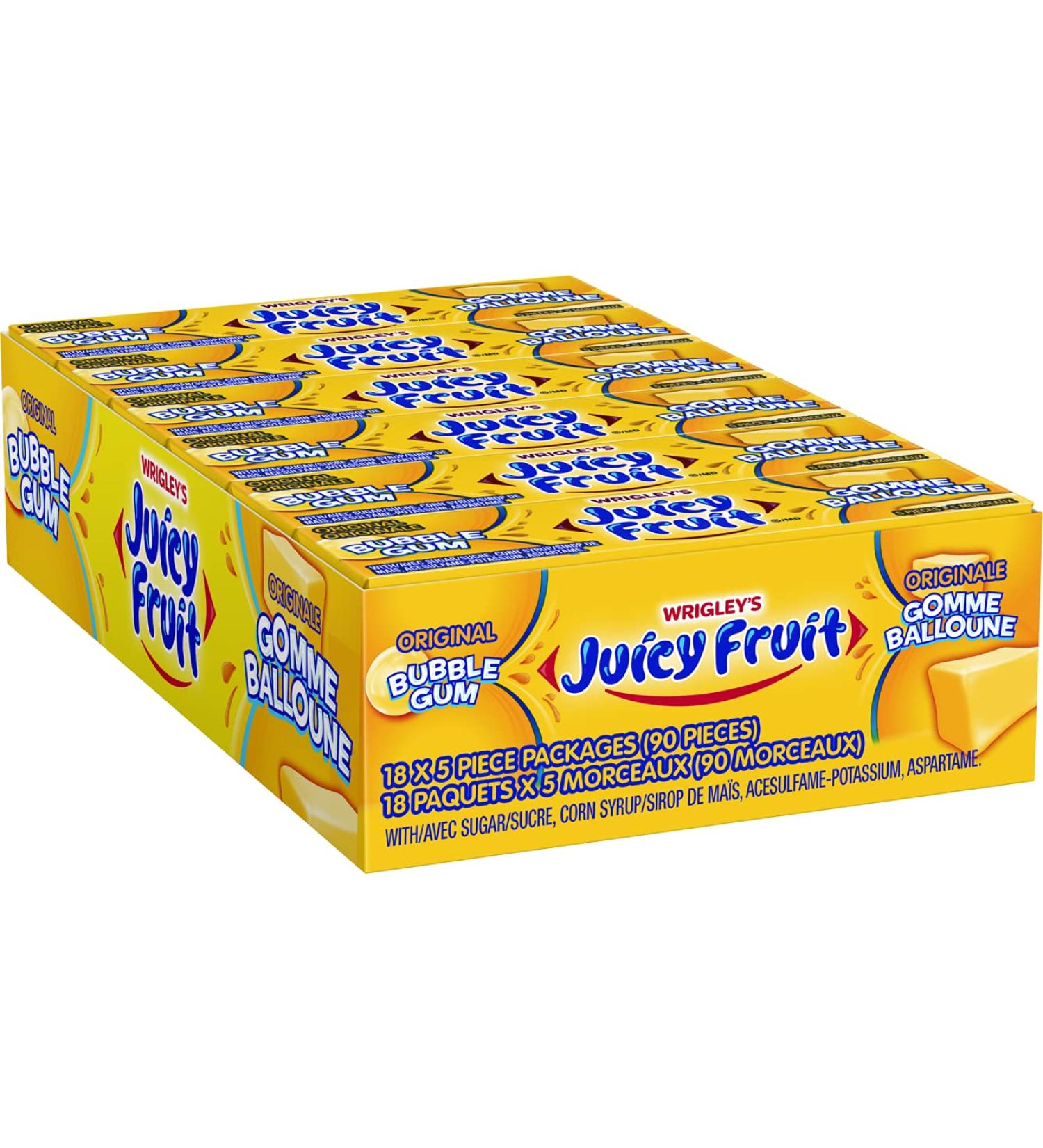 JUICY FRUIT Fruit Flavoured Chewing Gum 5 Chunks 18 Packs - Buy Online on GoSupps.com