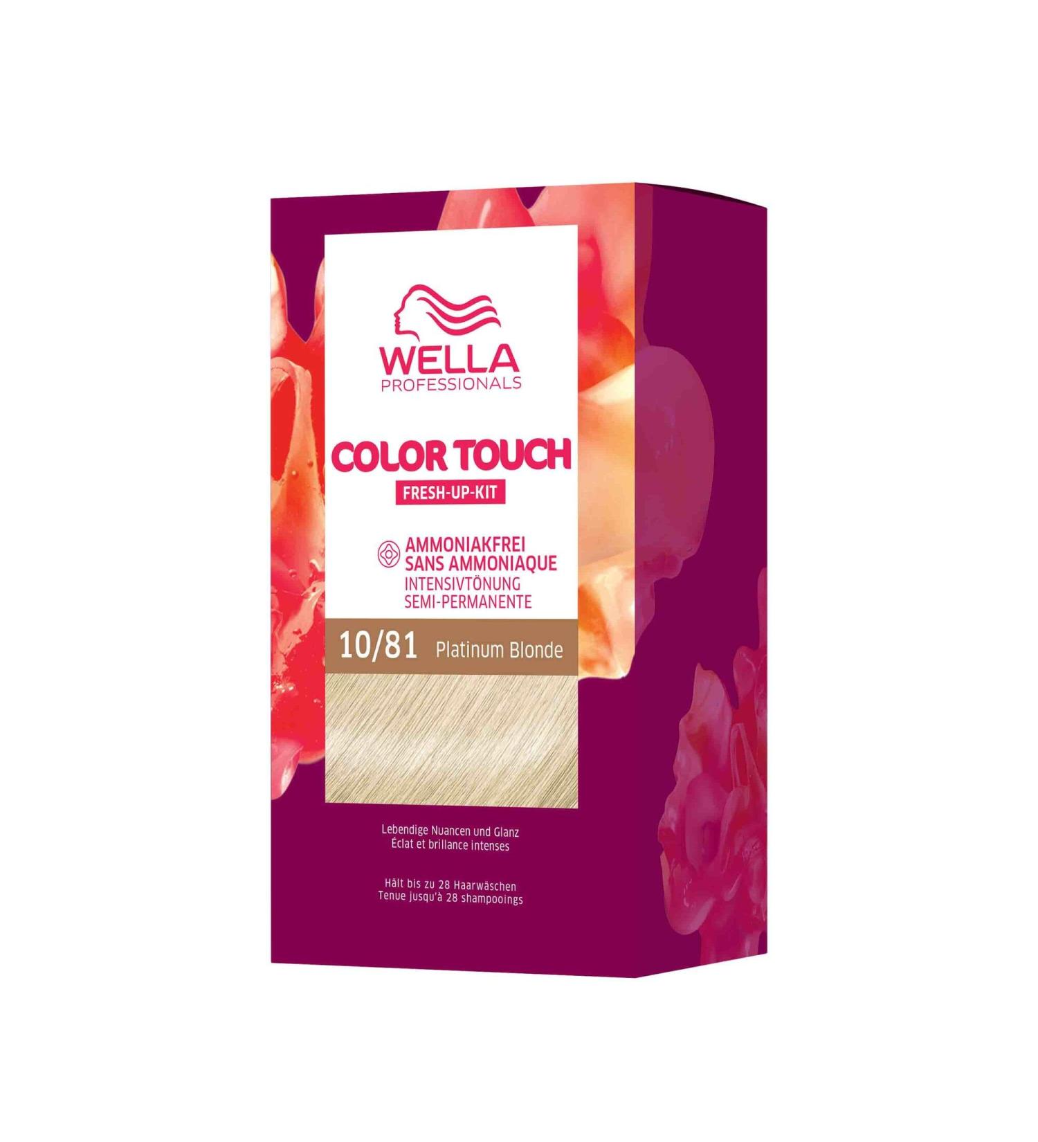 Wella Professionals Color Touch Demi Permanent Hair Colour without Ammonia - Hair Dye with Up to 50% Grey Hair Coverage - Root Kit Including Hair Mask - 10/81 Platinum Blonde (130ml) - Buy Online on GoSupps.com