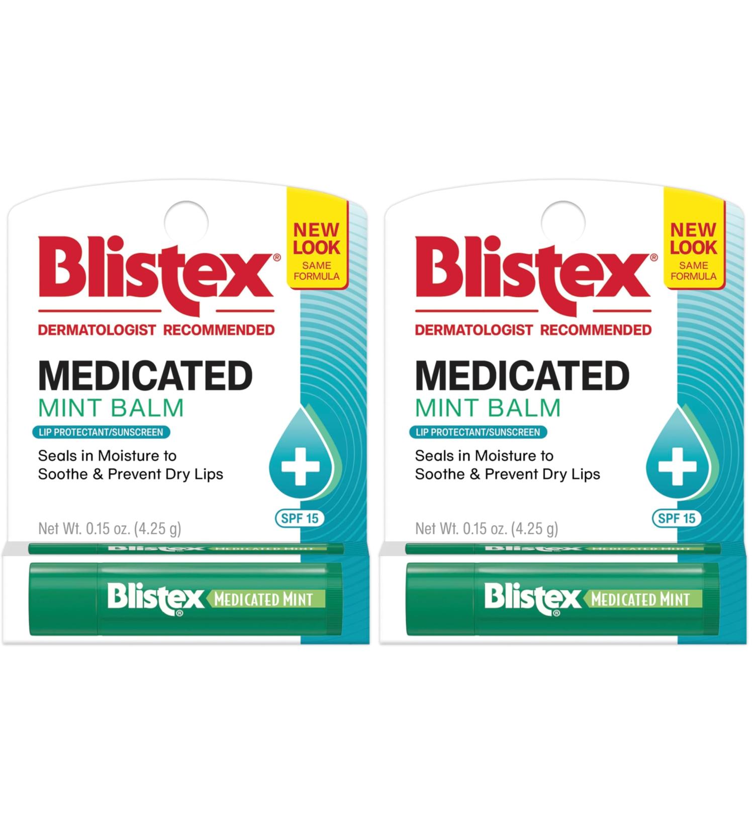 Blistex Medicated Mint Lip Balm (Pack of 2) 1 Count (Pack of 2)