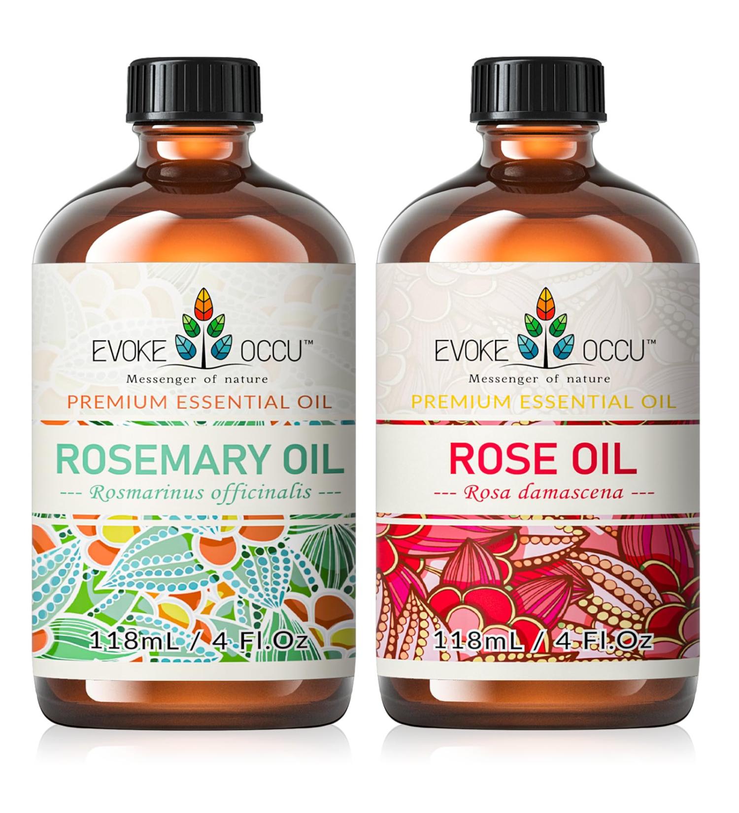 EVOKE OCCU Rosemary Essential Oil and Rose Essential Oil - 4 Fl Oz - Buy Online on GoSupps.com