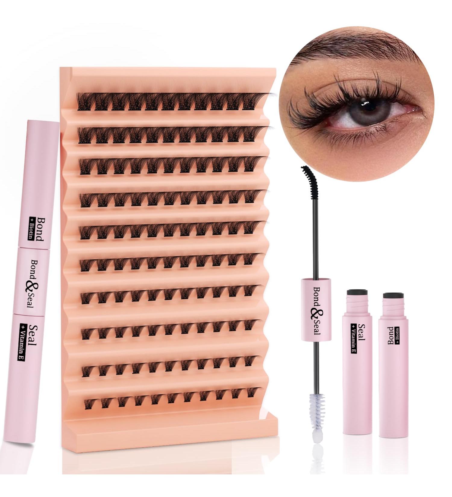 Individual Lash Extension Kit 110pcs 8-16mm D Curl Eye Lash Clusters Women Lash Bond and Seal Glue Strong Hold DIY False Eyelash Extension Applicator Tool Set for Beginner Self Application at Home - Buy Online on GoSupps.com