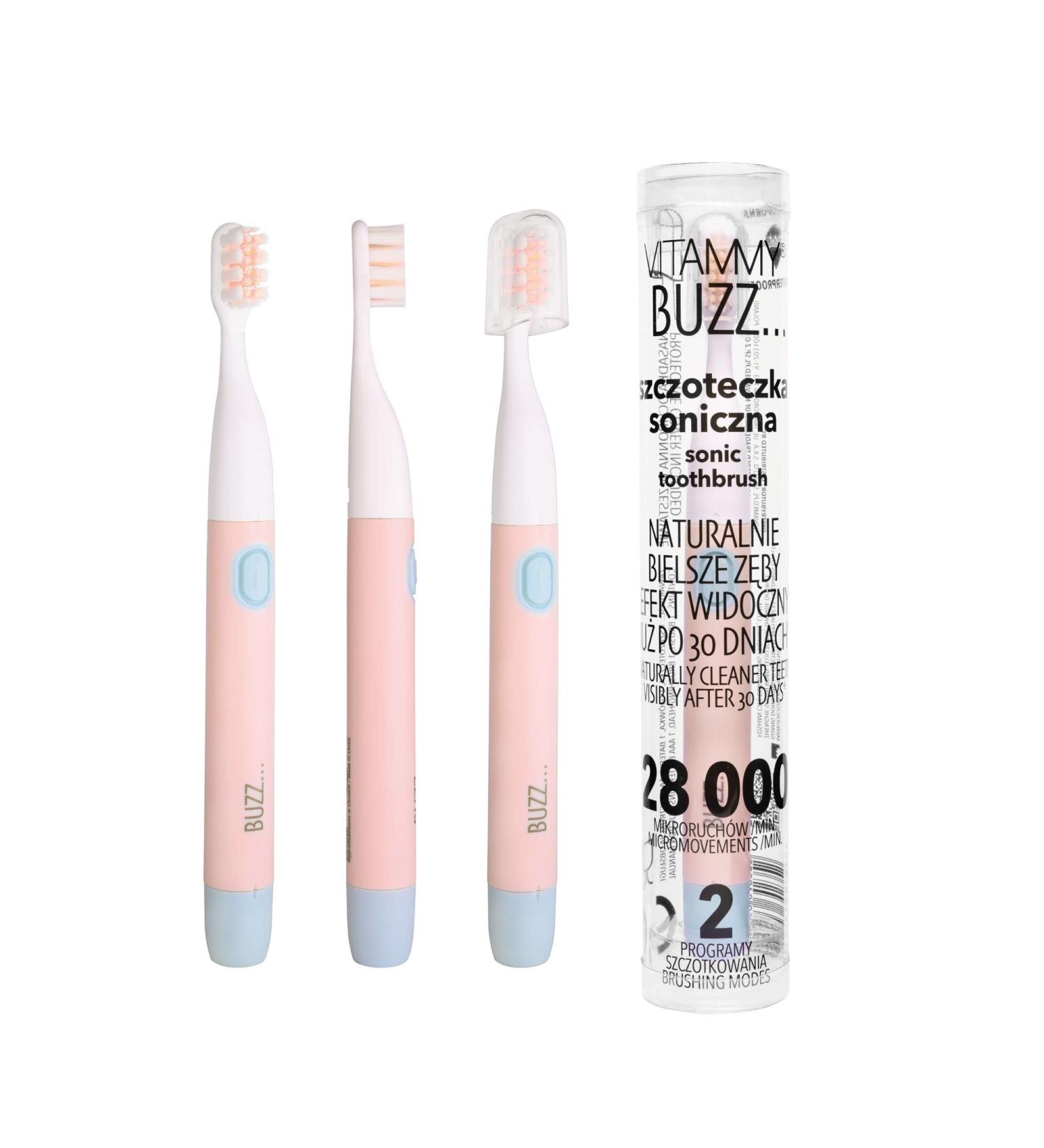 VITAMMY Buzz Universal Sonic Toothbrush - 28 000 Movements 2 Brushing Programs Pink | Best International Shipping - Buy Online on GoSupps.com