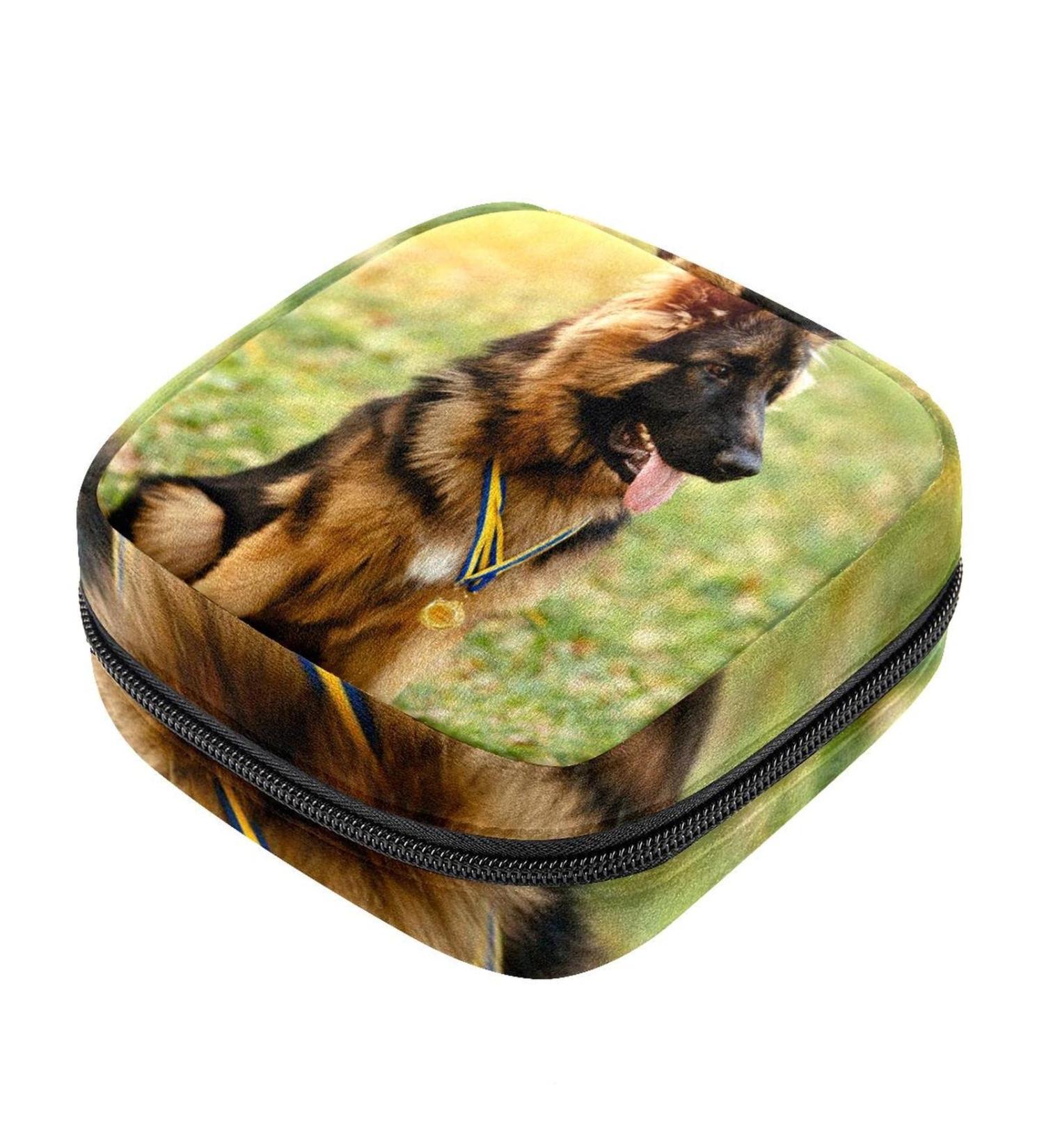 Sanitary Napkin Storage Bag for Women | Portable Menstrual Cup & Tape | Ideal for First Period | German Shepherd Design - Buy Online on GoSupps.com