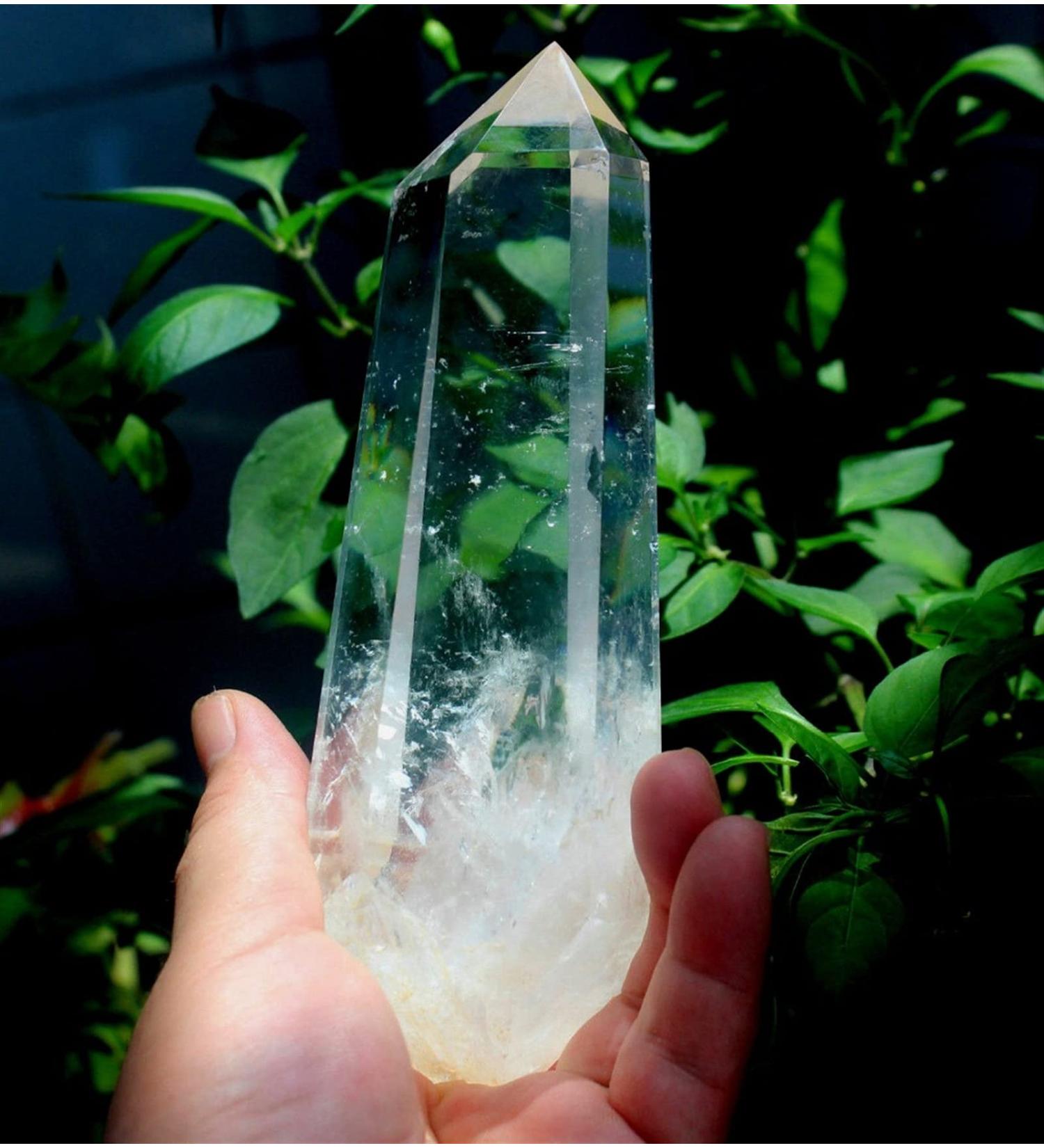 Natural Crystal Rough 300-400g Large Clear Lemurian Seed Quartz Natural Point Cluster Crystal Rough - Buy Online on GoSupps.com
