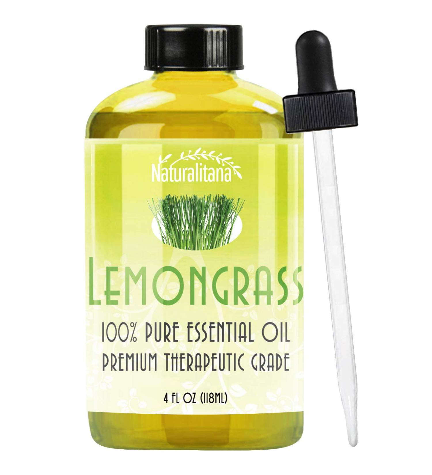 Lemongrass Essential Oil (4oz) - Aromatherapy for Diffuser, Soap, Bath Bombs, Candles & More - Buy Online on GoSupps.com