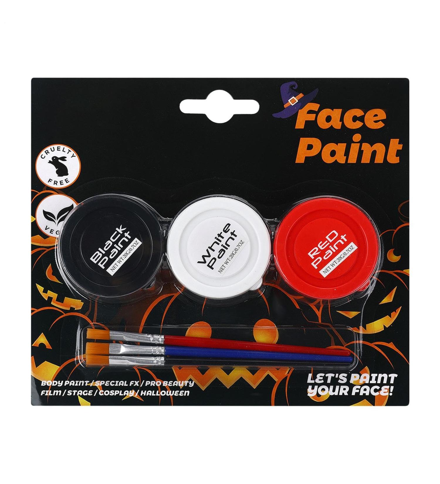 Body Paint for Skin - Washable Makeup Cream 3 Colors of Party Makeup - For Costume Adults Women Clown Vampire Witch Skeleton - Buy Online on GoSupps.com