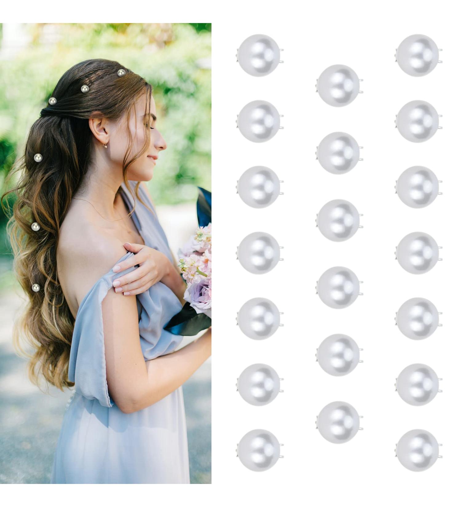 YISSION 20Pcs Mini Pearl Hair Clips for Girls Women - Cute Small Hair Pins for Wedding, Bridal Hair Accessories in White - Buy Online on GoSupps.com