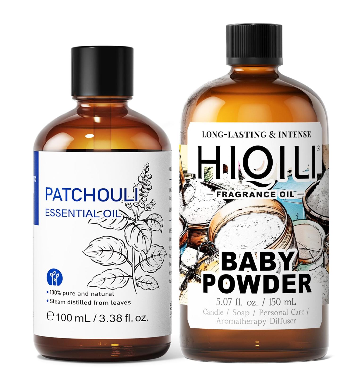 HIQILI 100ML Patchouli Essential Oil & 150ML Baby Powder Fragrance Oil for DIY Diffuser - Buy Online on GoSupps.com