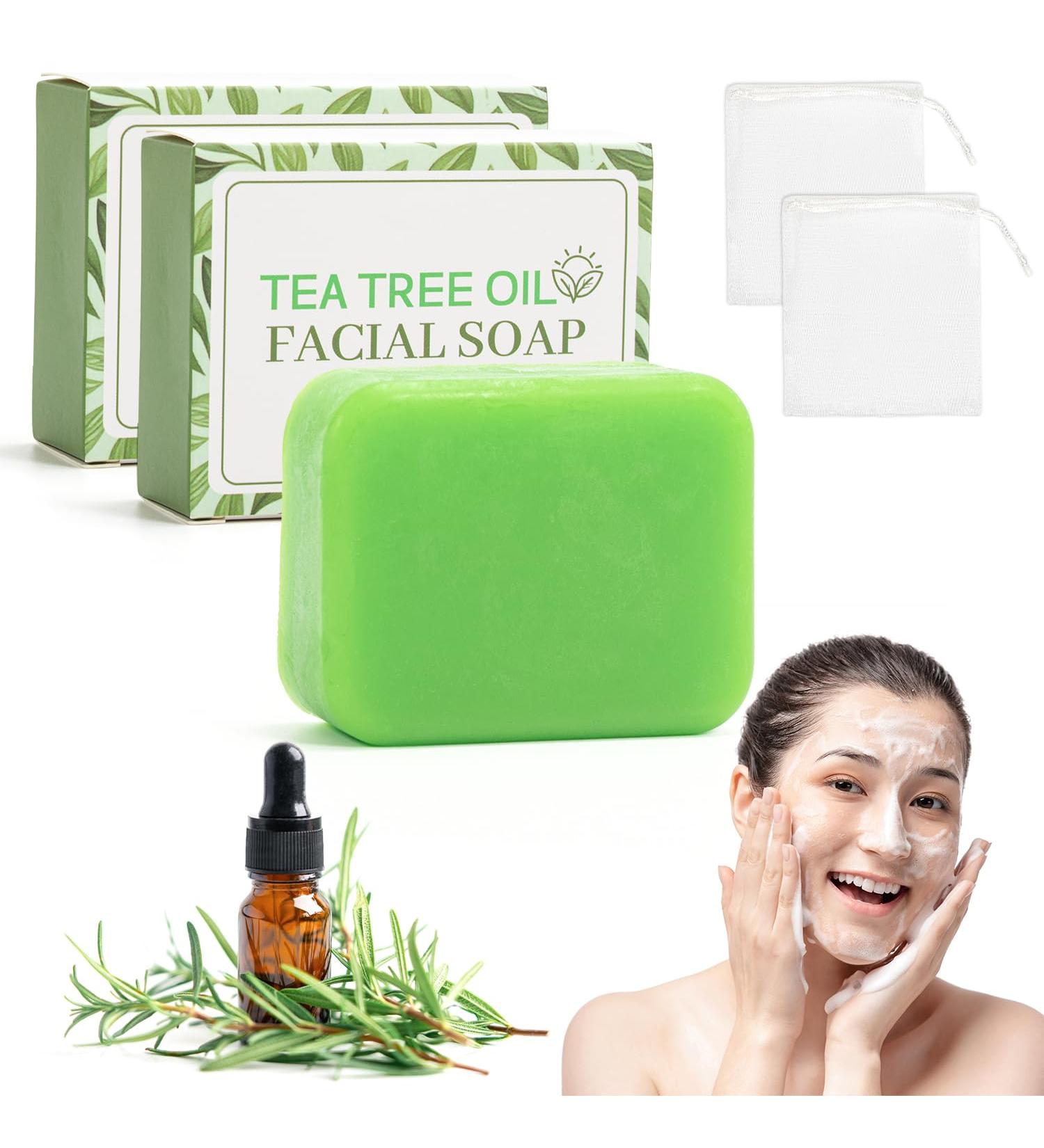 Lot De 2 Savons L'Arbre Th Savon Antifongique Pour Le Visage Le Corps Et Les Mains - R gule Le S bum Purifie Les Pores Pr vient Les Imperfections Apaise La Peau Fra che - Buy Online on GoSupps.com
