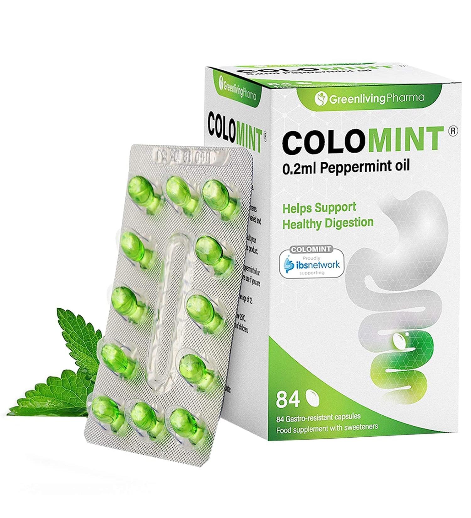 Colomint Peppermint Oil Capsules- Relief for IBS, Bloating, and Digestion - 84 Gastro-Resistant Capsules - Buy Online on GoSupps.com
