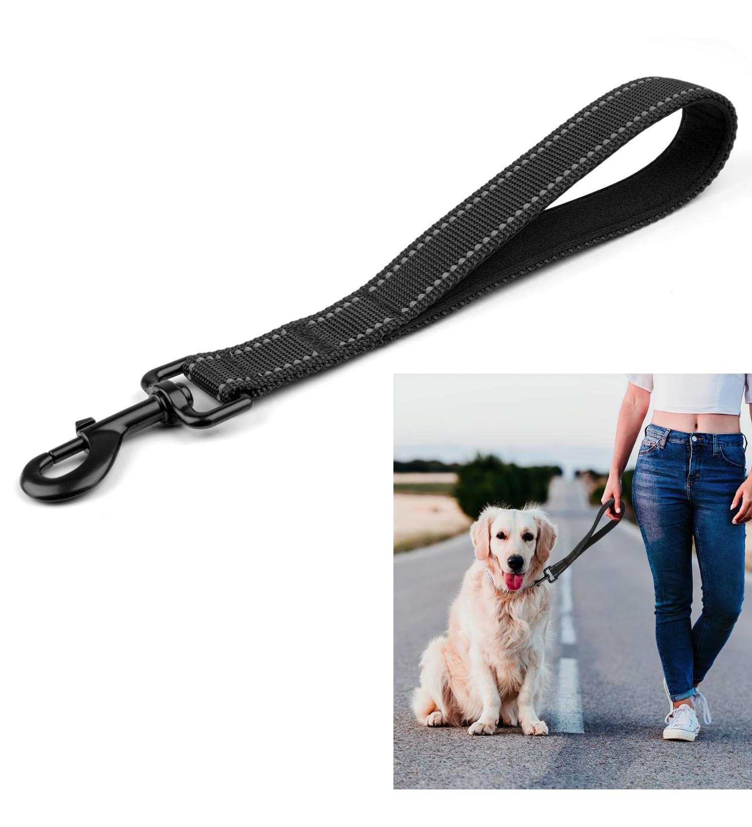 Short Dog Leash with Padded Handle | Reflective Nylon for All Dog Sizes | 32cm Training Leash - Buy Online on GoSupps.com