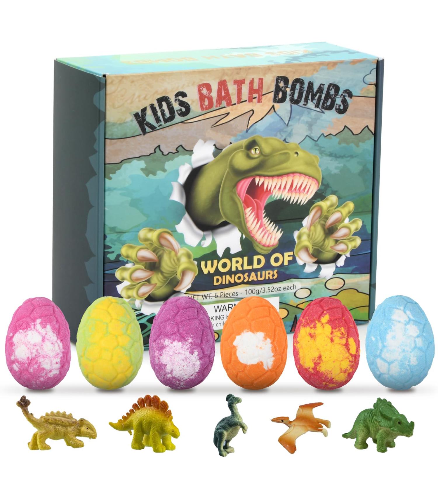 Volumoon Dinosaur Bombs Gift Set 6 Surprise Bath Balls for Kids | Fun Bubble Bath Toys for Girls | Ideal Birthday & Christmas Gifts - Buy Online on GoSupps.com