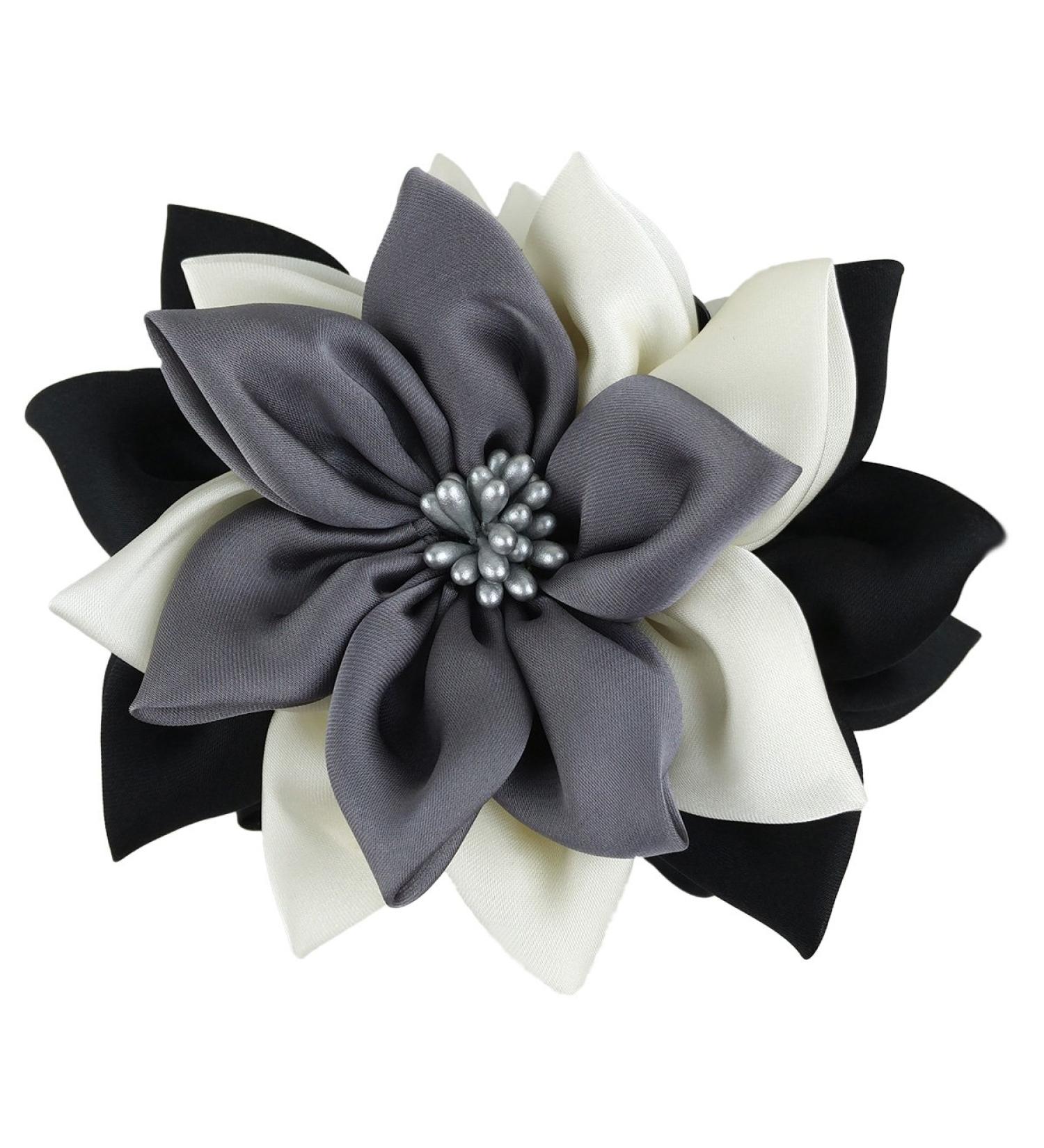 Merdia Jaw Hair Claw Clip for Women - Sharp Leaves Flower Design, Mix Color (Black, White, Grey) - Buy Online on GoSupps.com