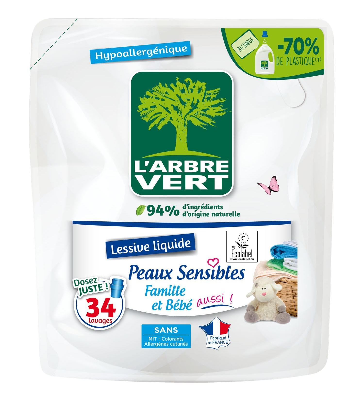 L'ARBRE VERT L'Arbre Vert Laundry Refill 1.53 L for Sensitive Skin Bb Family 34 Washes 1.5 L Bottle - Buy Online on GoSupps.com
