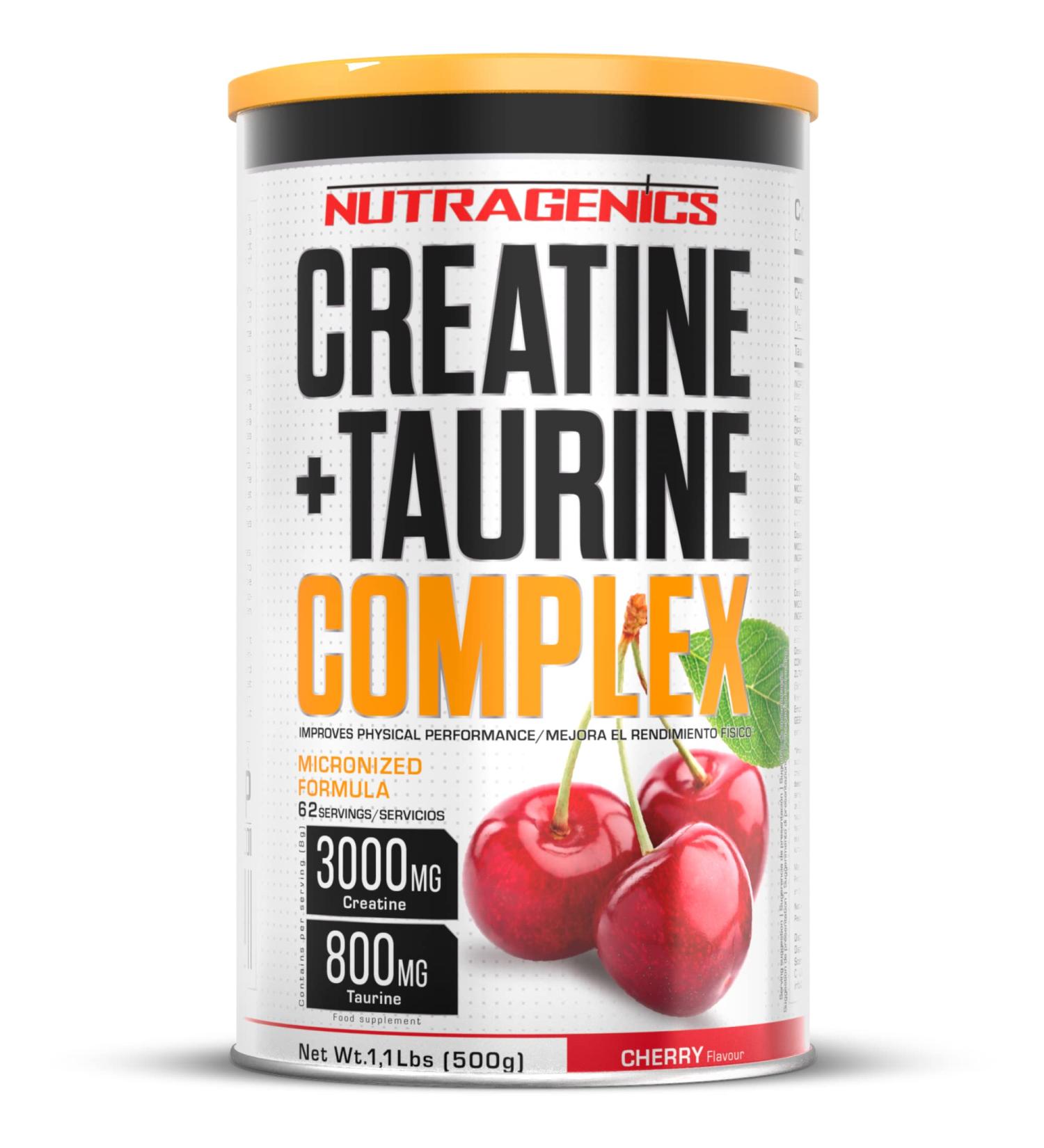 Creatine Monohydrate Powder - Creatine + Taurine - 500 g - Micronized Creatine Monohydrate - Creatine Powder Unflavored - Creatine Monohydrate - Creatine Powder - Creatine (Cherry) - Buy Online on GoSupps.com