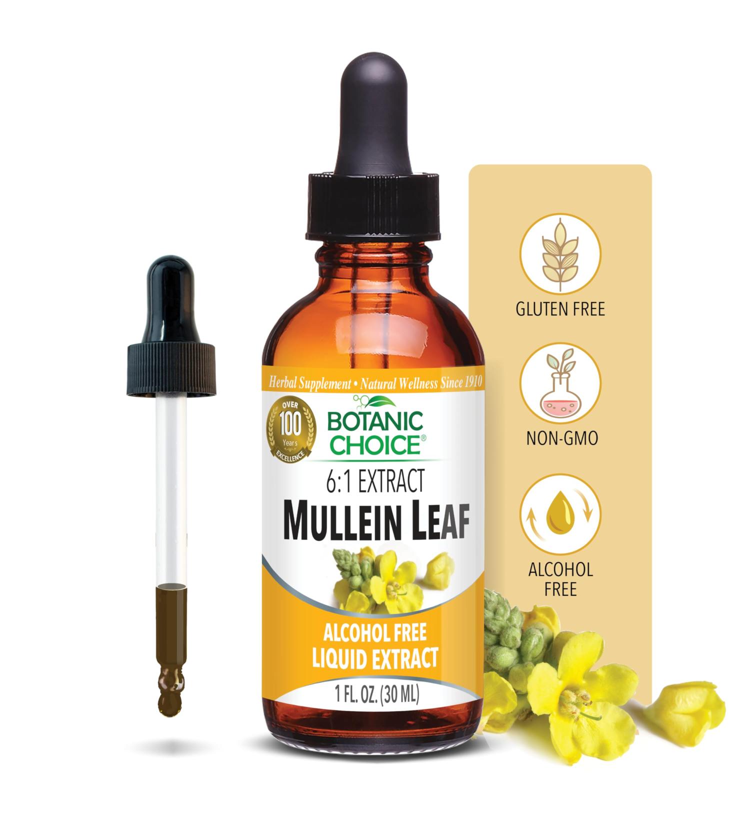 Botanic Choice Mullein Leaf Liquid Extract Alcohol Free Gluten Free Traditional Respiratory Support 1 Fl. Oz. - Buy Online on GoSupps.com