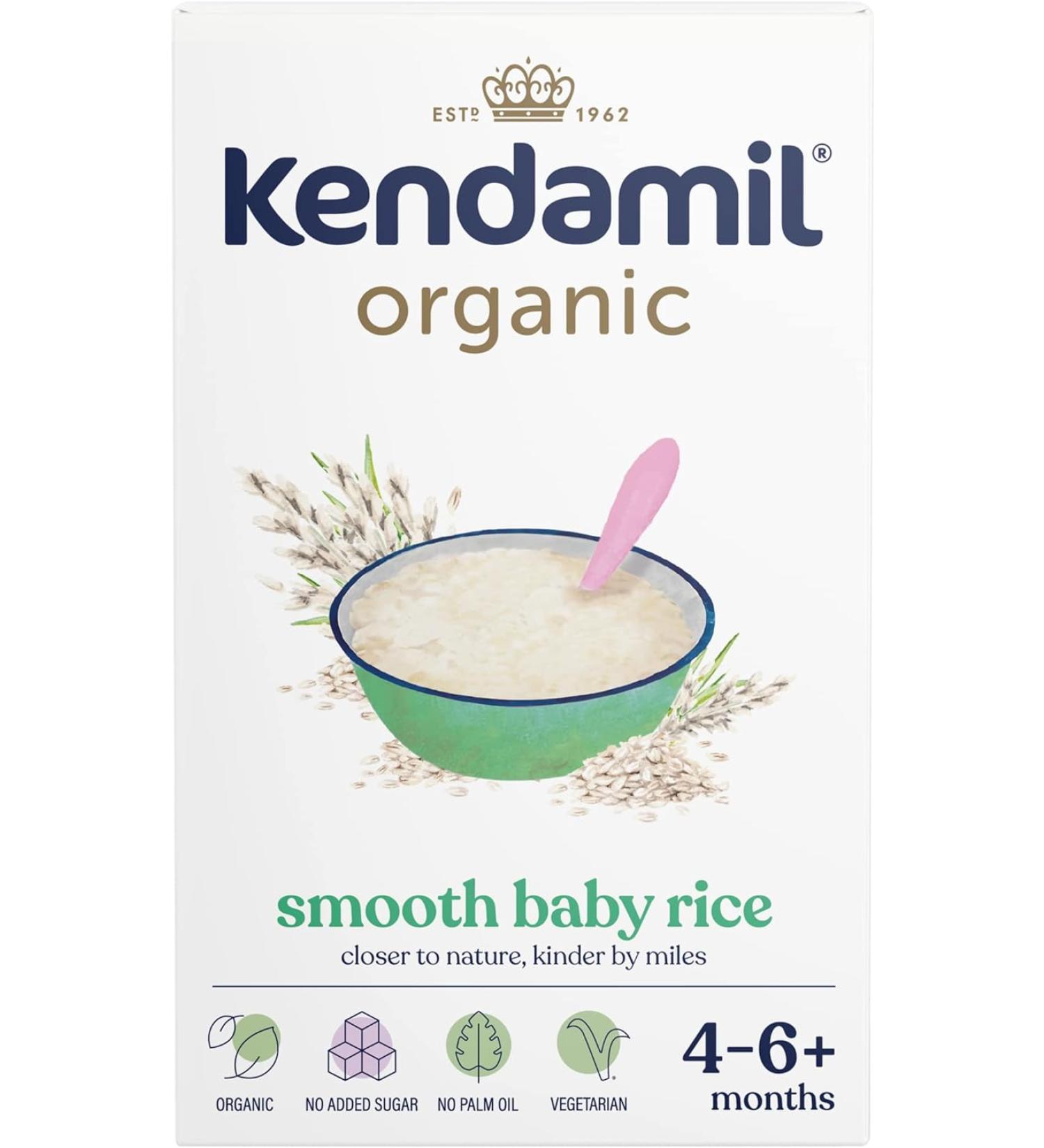 Kendamil Organic Smooth Baby Rice 120g 2 x 120g - Buy Online on GoSupps.com