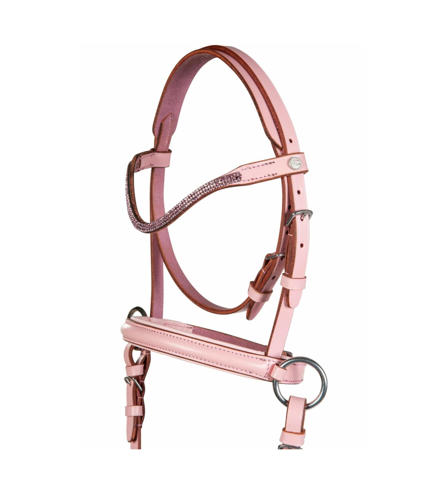 RL24 Bitless Bridle for Wooden Horses | Real Leather Pink Horse Accessories | HKM Mini Shetty Toys for Kids - Buy Online on GoSupps.com