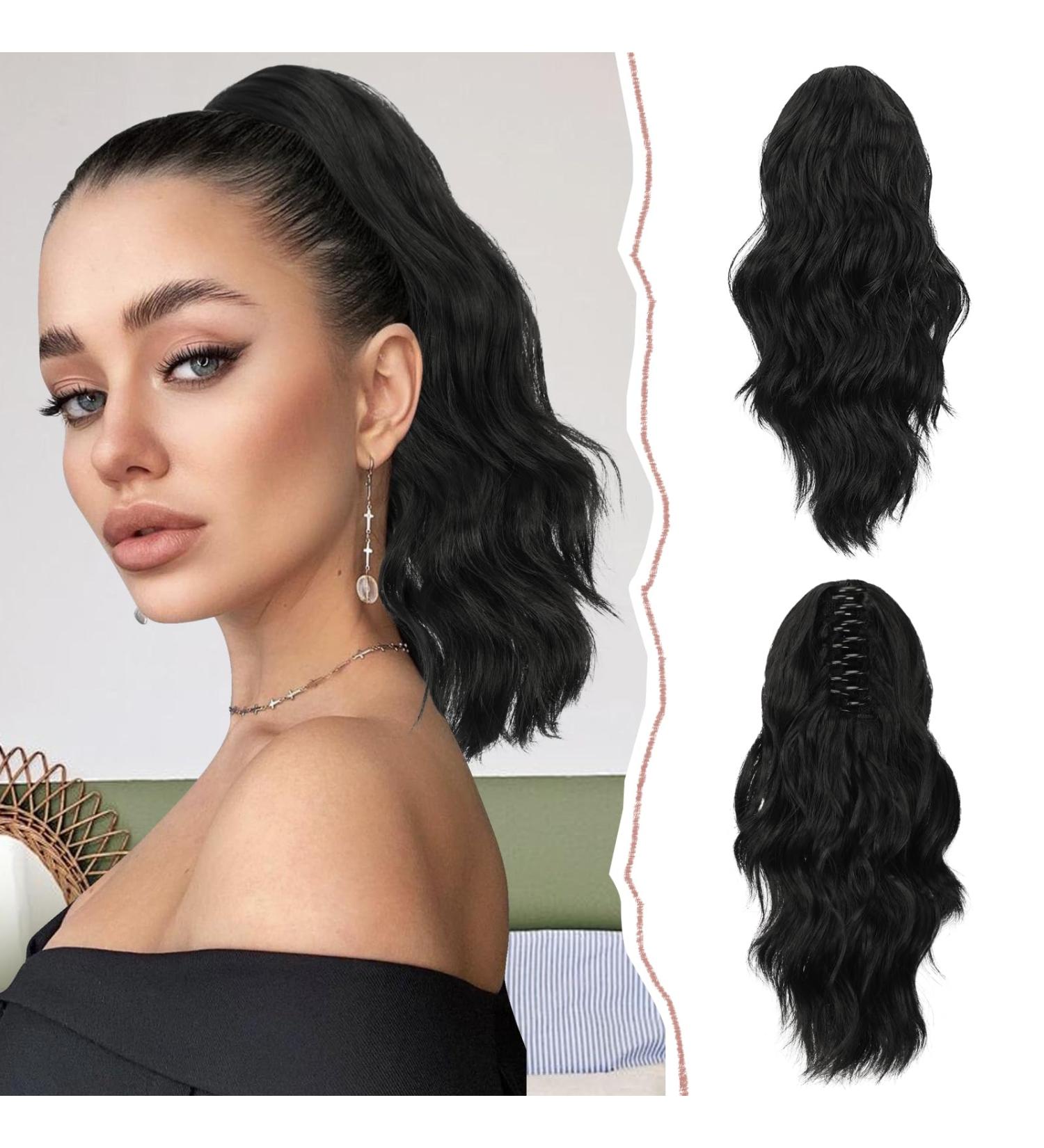 Shop Sofeiyan Ponytail Extension - Long Wavy Curly Claw Clip Hair Extension Heat-Resistant for Women in Black - Buy Online on GoSupps.com