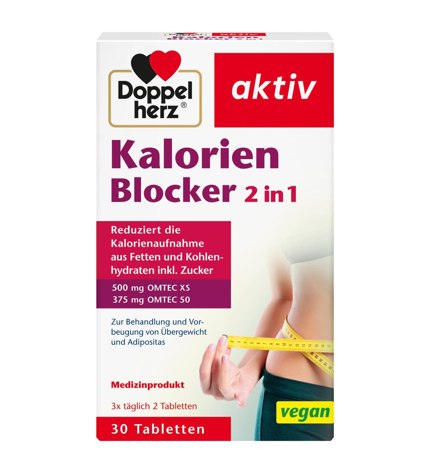 Double Heart Calories Blocker 2 in 1 - Vegan 30 Tablets for Obesity Treatment & Prevention - International Shipping Available - Buy Online on GoSupps.com