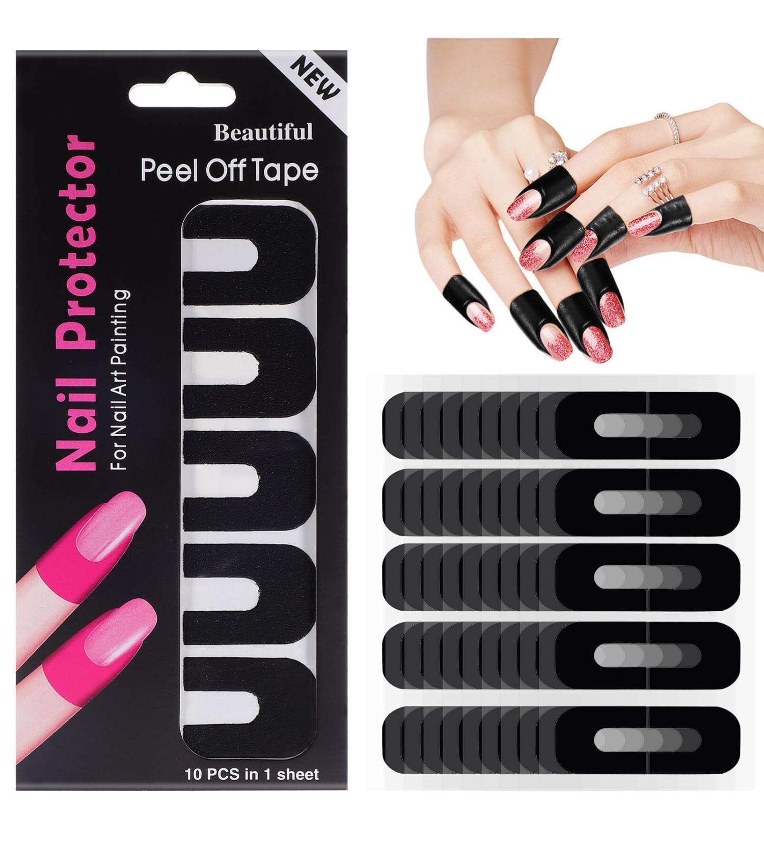 Ipetboom 100 Sheets Nail Protector-Nail Polish Protector For Fingers Skin Cuticle Protector For French Nail Stickers Stamp Painting Manicure Nail Art Supplies Accessories Design Diy - Buy Online on GoSupps.com
