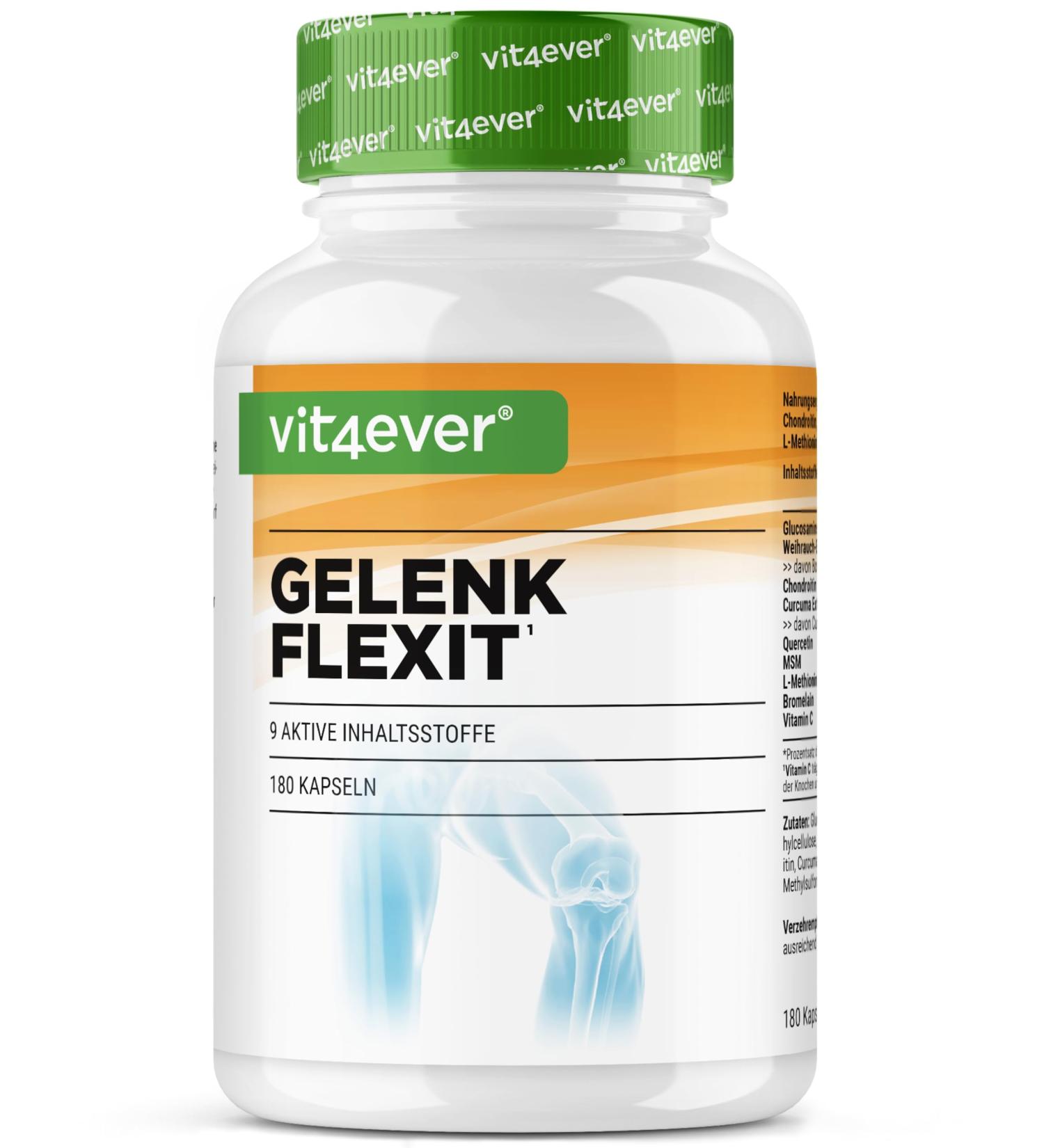 Joint Flexit 180 Capsules - Premium High-Dose Glucosamine MSM Frankincense Chondroitin & More for Joint Health | International Shipping Available - Buy Online on GoSupps.com