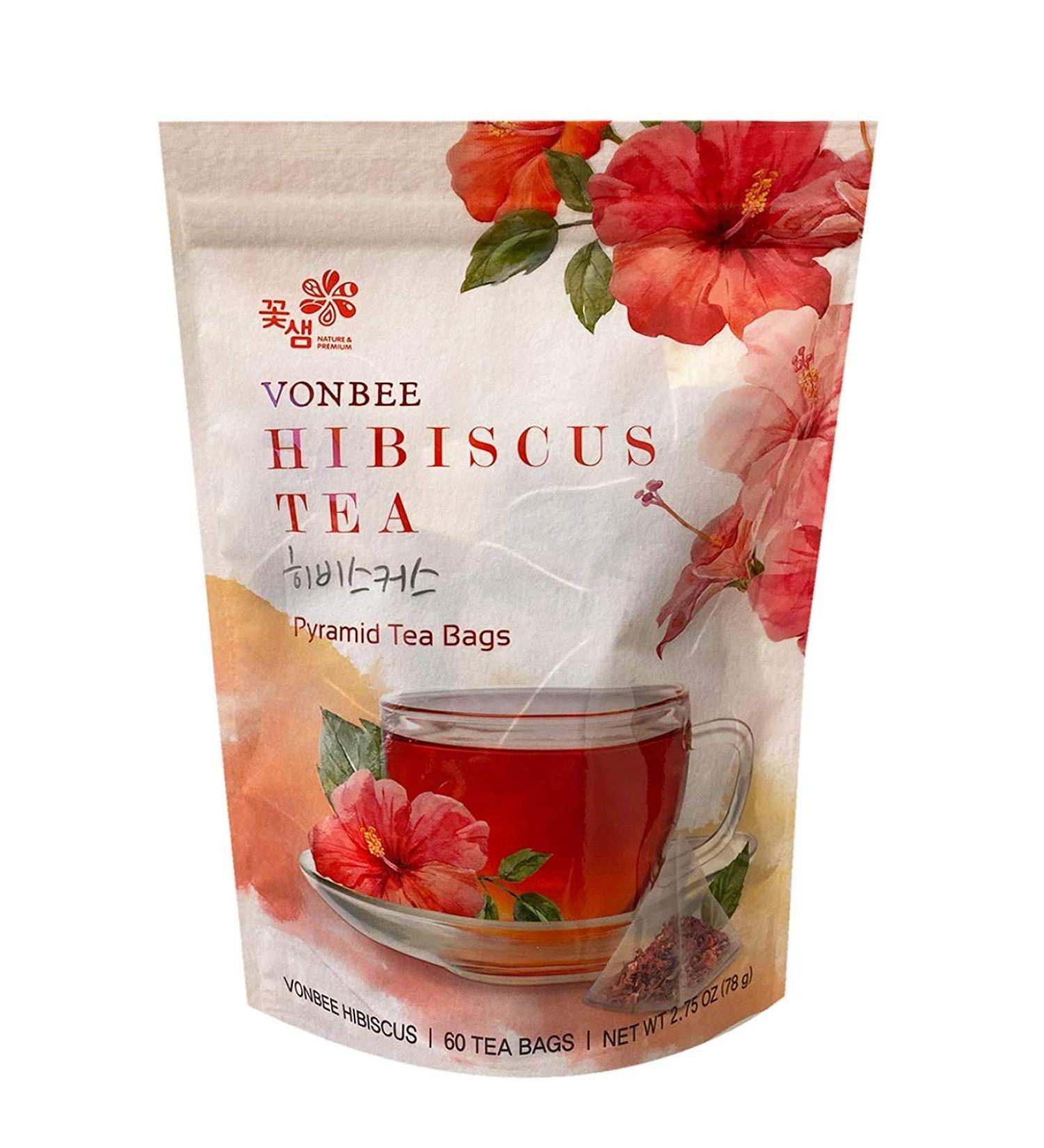 Vonbee Premium Hibiscus Tea Piramid Tea Bags 60 Tea Bags - Buy Online on GoSupps.com