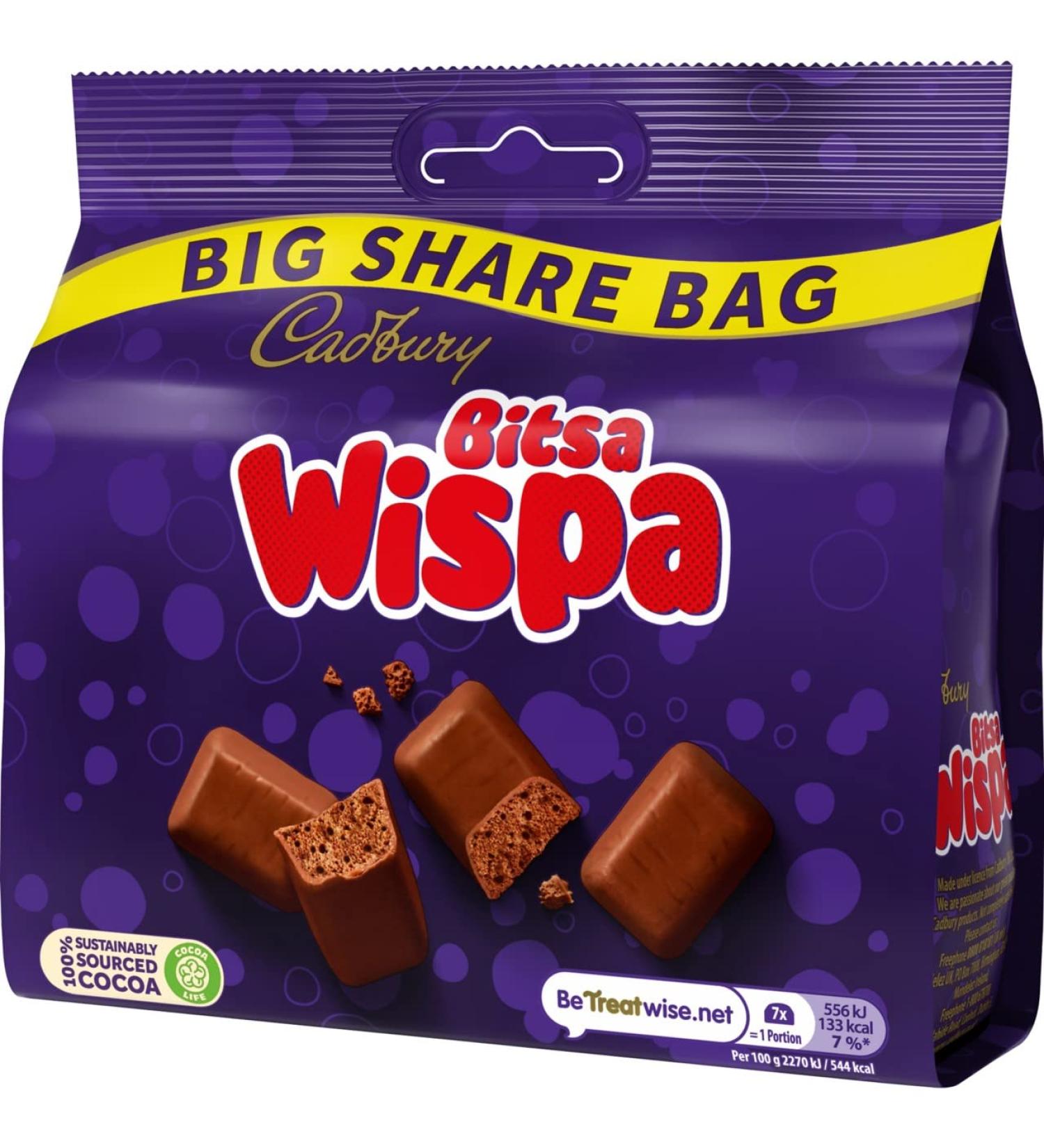Cadbury Bitsa Wispa Big Share Bag 185.5g 185.5 g (Pack of 1) - Buy Online on GoSupps.com
