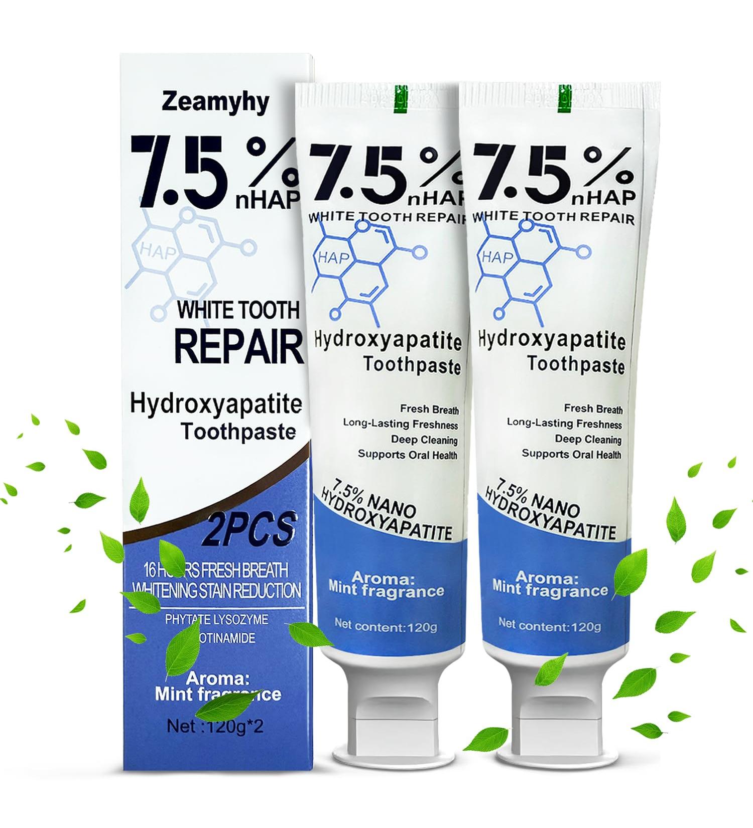 2 Pack Hydroxyapatite Toothpastes for Enamel Protection and Tooth Strengthening Gentle Mint Fresh Breath Daily Use for Oral Health (A) 2.12 Ounce (Pack of 2) - Buy Online on GoSupps.com