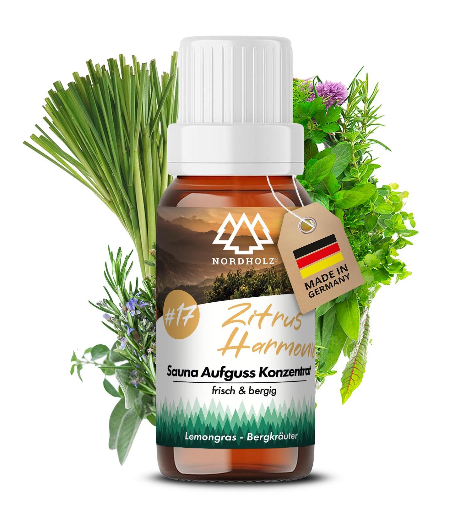Nordholz Sauna Infusion - 48 Varieties | Citrus Harmony 15ml | Special Relaxing Sauna Fragrance & Accessories - Buy Online on GoSupps.com