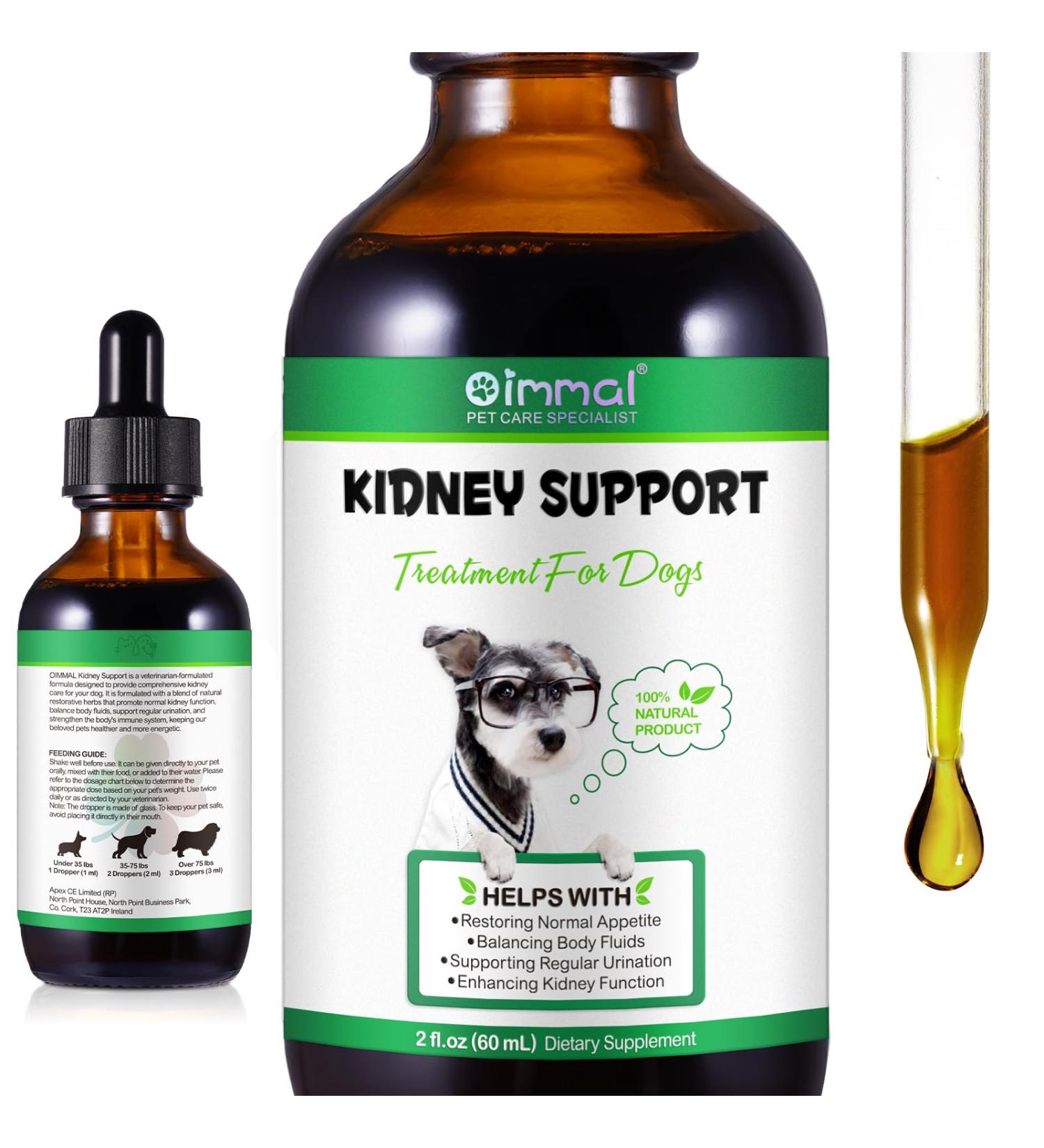 Kidney Support Drops for Dogs and Cats 60ml for Healthy Kidney Function in Cats and Dogs Natural Herbal Supplements Increase Immunity (Dogs) - Buy Online on GoSupps.com