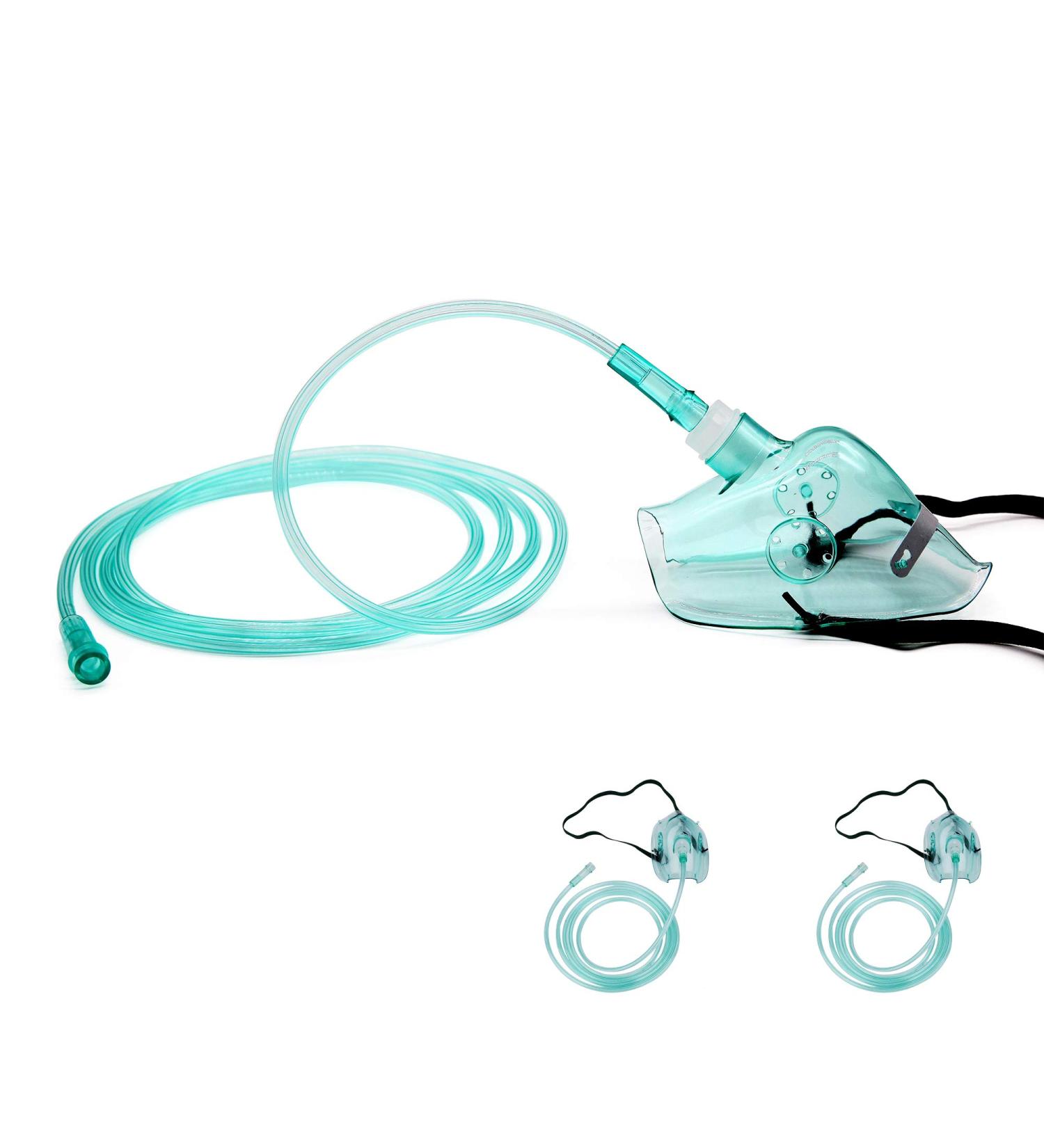 Adult Elongated Oxygen Mask 2-Pack with 6.6' Tubing - XL Size with Adjustable Strap - Buy Online on GoSupps.com
