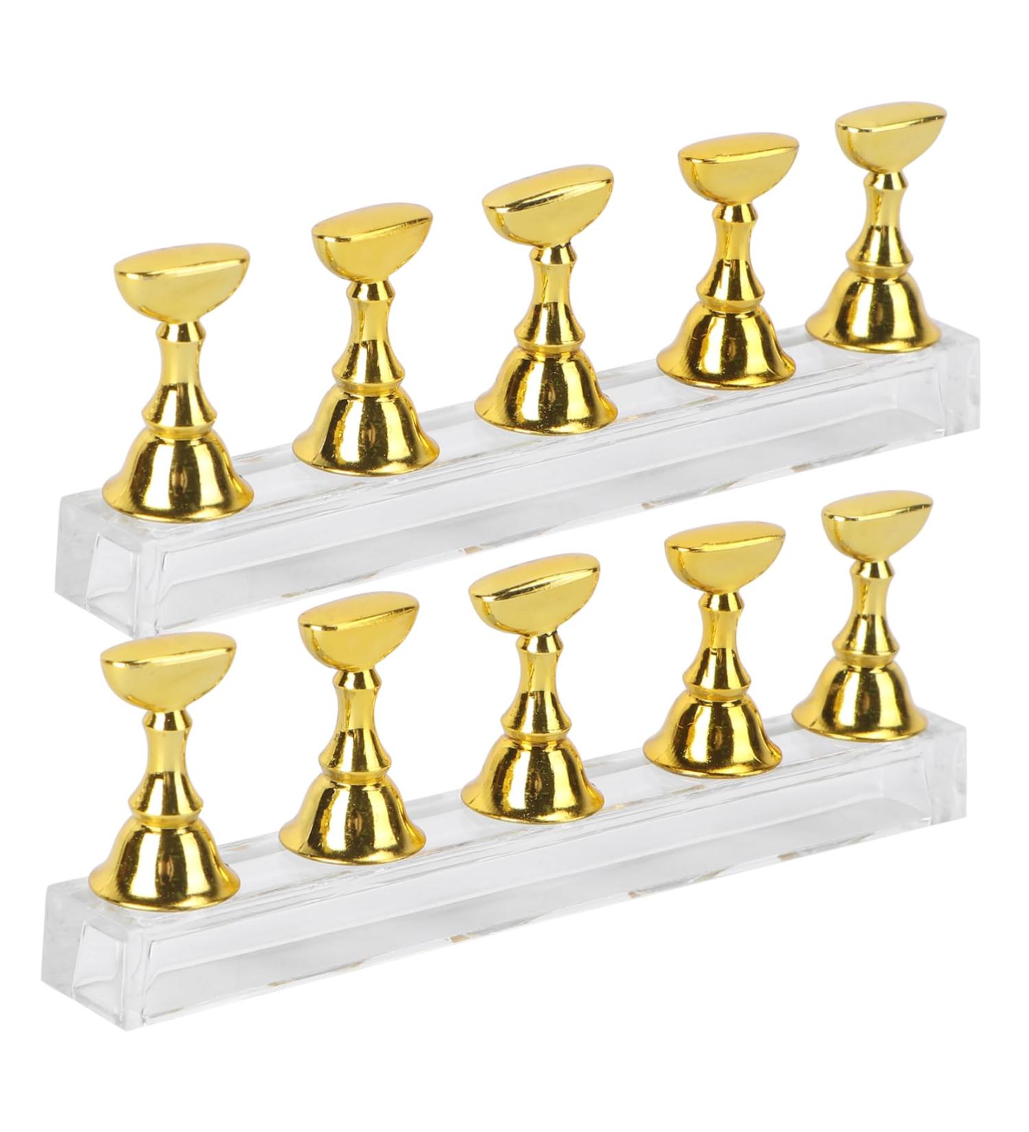 2 Sets Magnetic Nail Display Nail Display Stand False Practice Nail Stand Arcylic Fingernail Diy Display Stand Nail Tips Practice Holders Nail Tip Display Base Easel Manicure 2.5*1cm Golden - Buy Online on GoSupps.com
