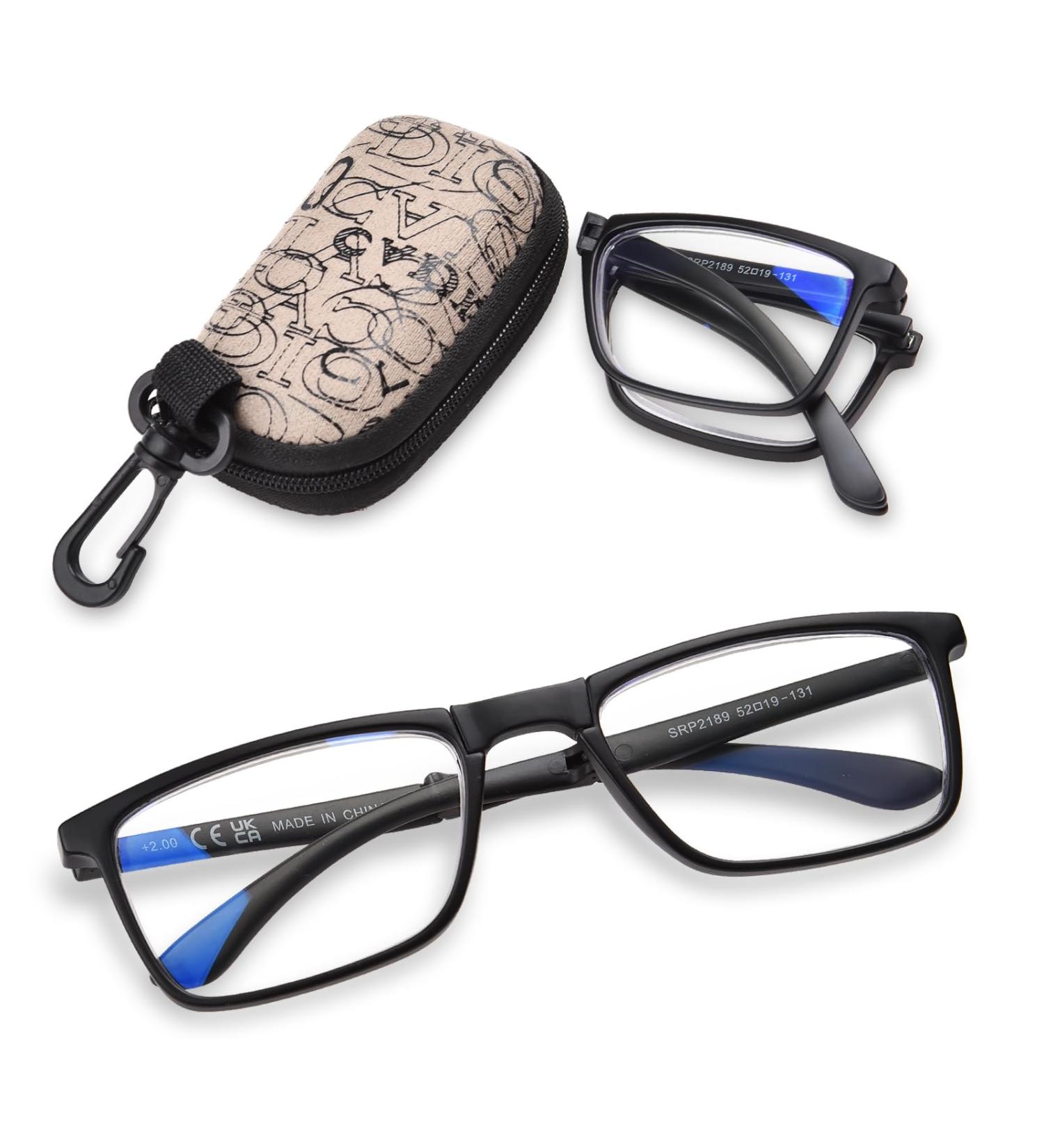 Yukang Foldable Reading Glasses for Men & Women | TR90 Blue Light Filter | Lightweight Anti-Fatigue Glasses | Portable 1.5x Magnification - Buy Online on GoSupps.com