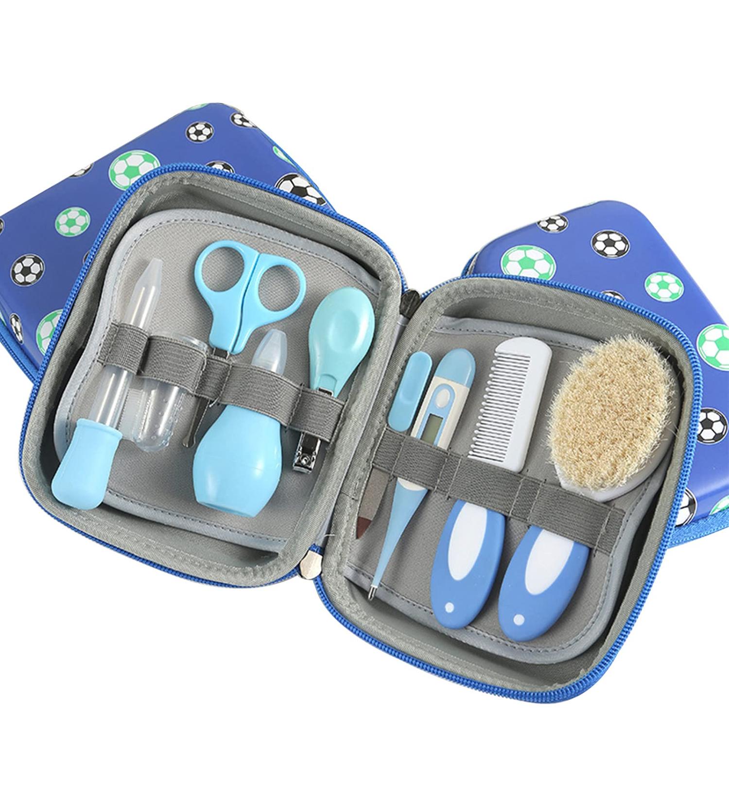 RoseFlower Baby Healthcare and Grooming Kit - 9 in 1 Newborn Essentials Nursery Care Set for Infant Toddlers - Nail Clipper, Nose Cleaner, Toothbrush, Nasal Aspirator - Boys Girls Kids - Buy Online on GoSupps.com