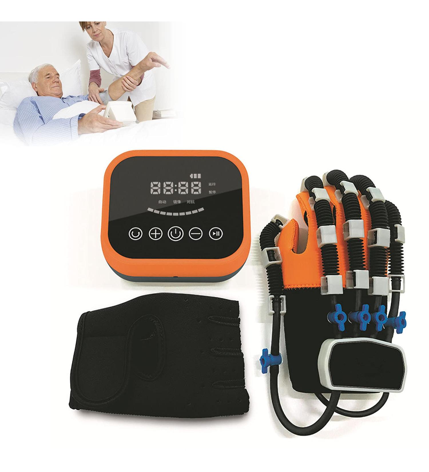 ZZBB Rehabilitative Orthoses Soft Resting Hand Splint for Flexion Contracture Manual Training Tuning Fork Finger Flexion and Extension Exercise right Large