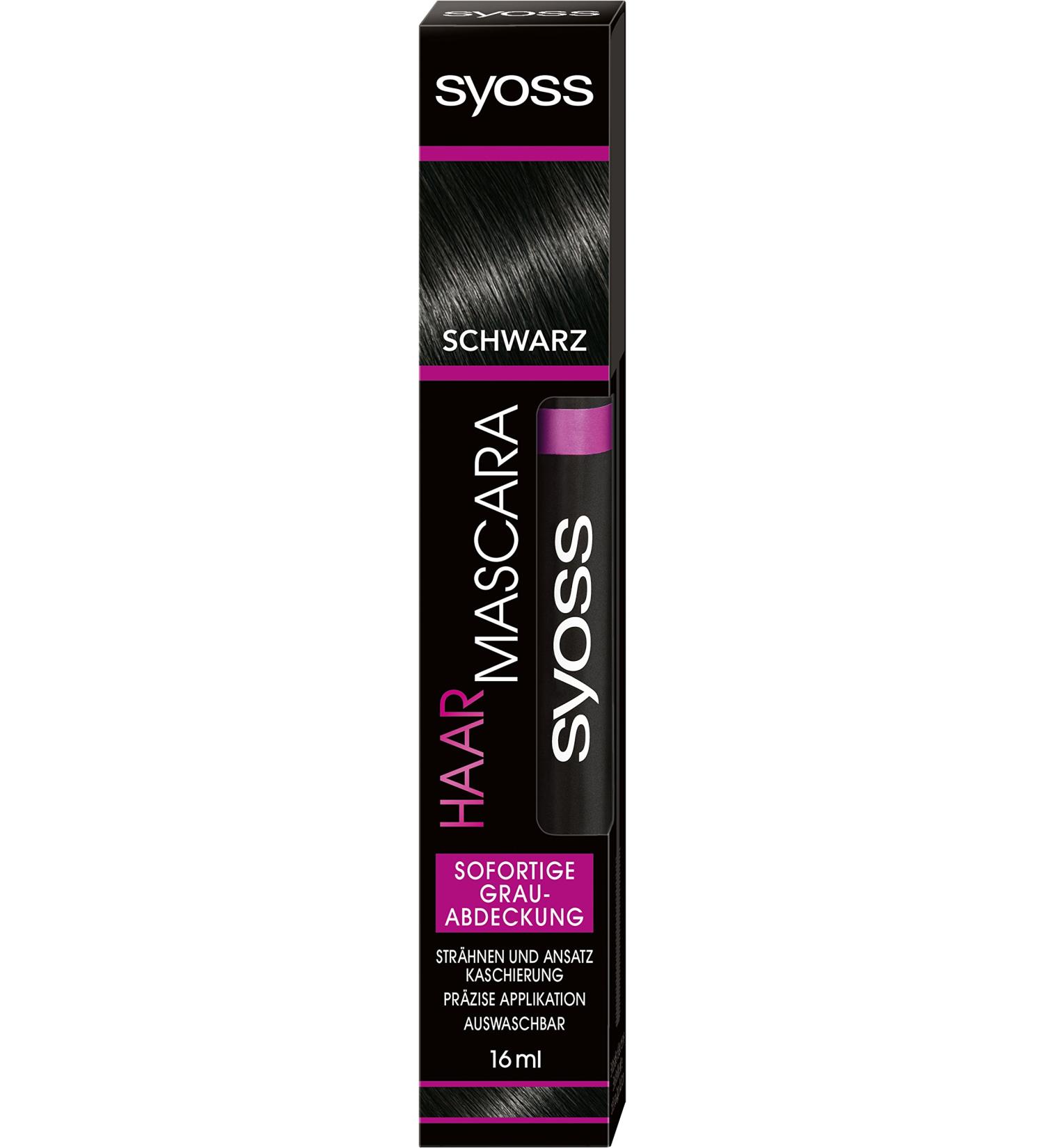 SYOSS Hair Mascara Black 16 ml - Instant Grey Cover - Pack of 1 - Buy Online on GoSupps.com
